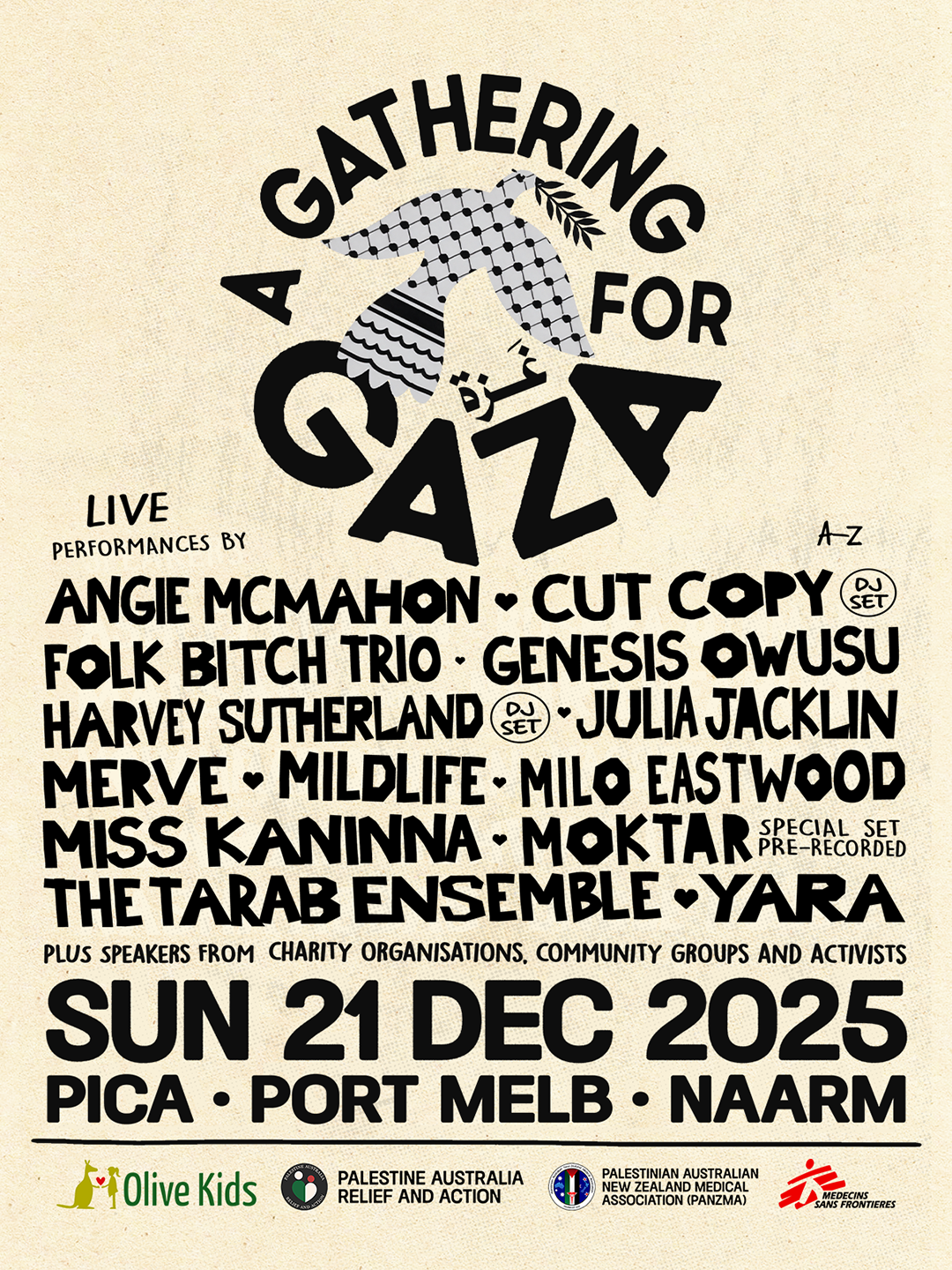 MUSICIANS, SPEAKERS, DJS, AND ACTIVISTS TEAM UP FOR A GATHERING FOR GAZA