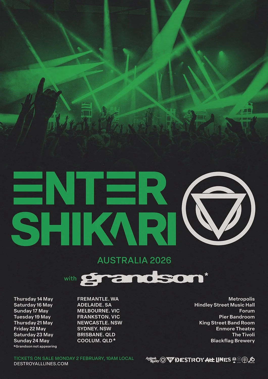 ENTER SHIKARI ANNOUNCE HUGE AUS HEADLINE TOUR 