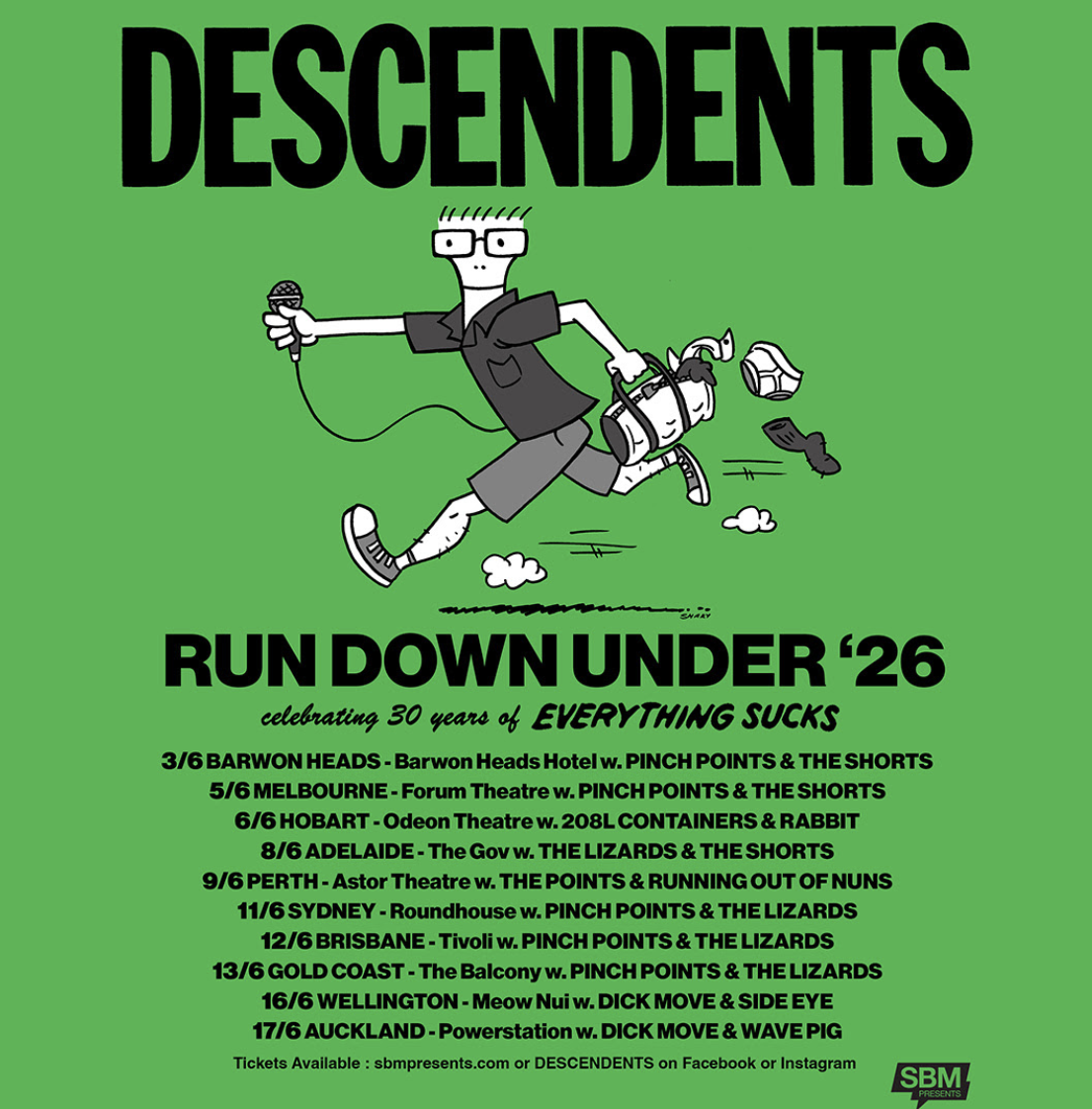 DESCENDENTS ARE HEADED DOWN UNDER THIS JUNE