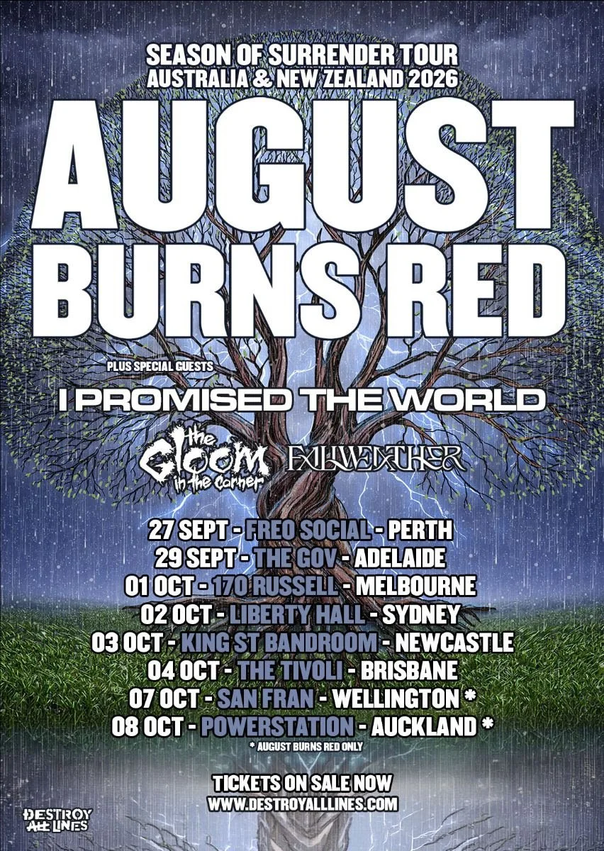 AUGUST BURNS RED ANNOUNCE NEW SUPPORT ACTS FOR UPCOMING AUS TOUR
