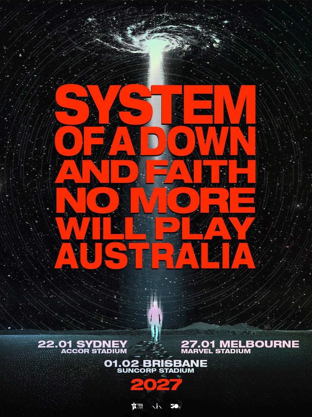 SYSTEM OF A DOWN AND FAITH NO MORE TO PLAY IN AUSTRALIA EARLY 2027