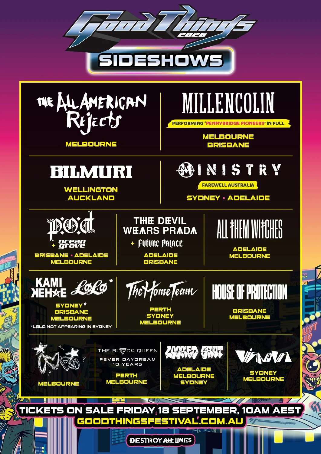 GOOD THINGS SIDESHOWS FOR 2026 ANNOUNCED