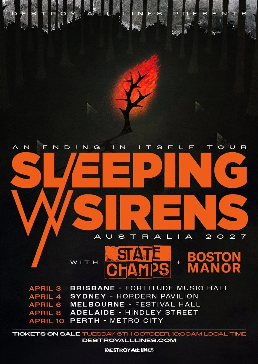 SLEEPING WITH SIRENS ANNOUNCE HUGE TOUR WITH SPECIAL GUESTS STATE CHAMPS AND BOSTON MANOR