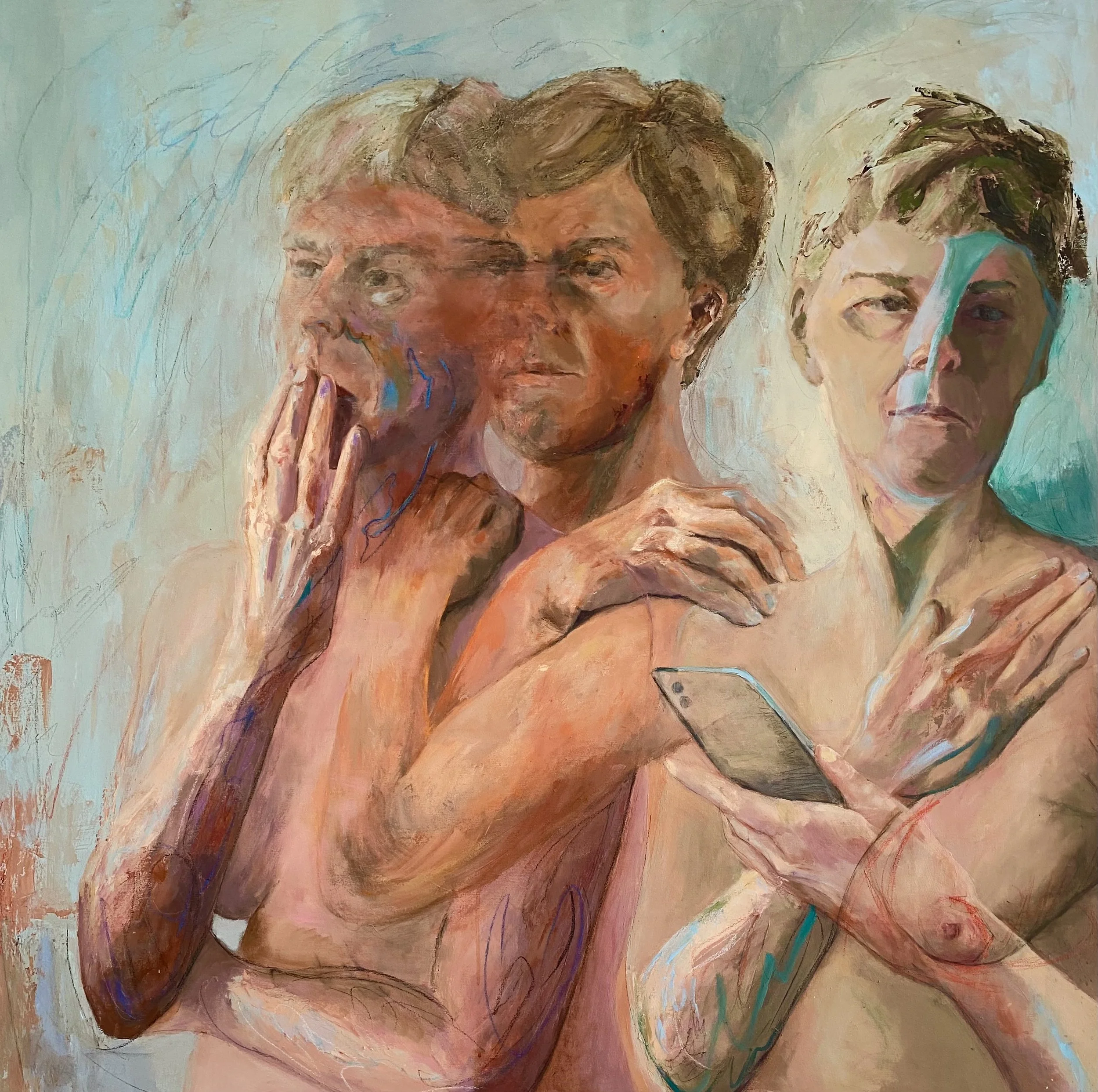 Drei Grazien, 2023
Acryl und Pastel auf Leinwand, 120 x 120 cm