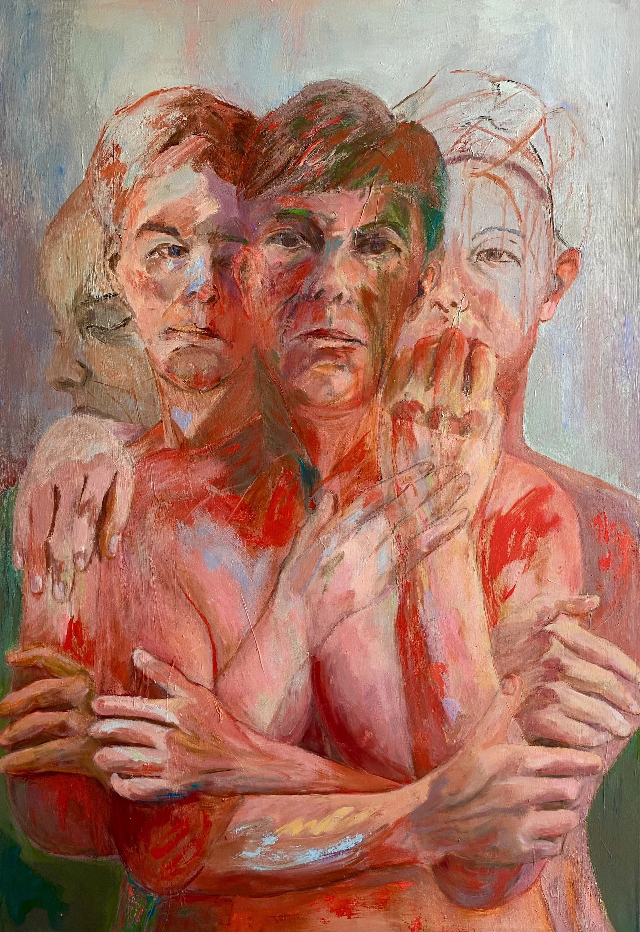 Verstrickt in Rot, 2025
Acryl auf Leinwand, 130 x 90 cm