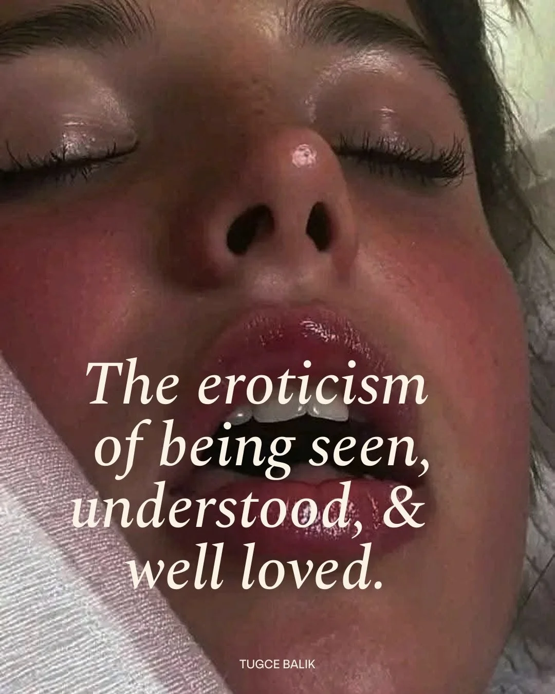 There is something so deeply ǝrotic about being seen, understood and well loved by a lover.

I feel like most of us have experienced being desired and lusted over, but it&rsquo;s rare to experience fully being known and desired at the same time. And 