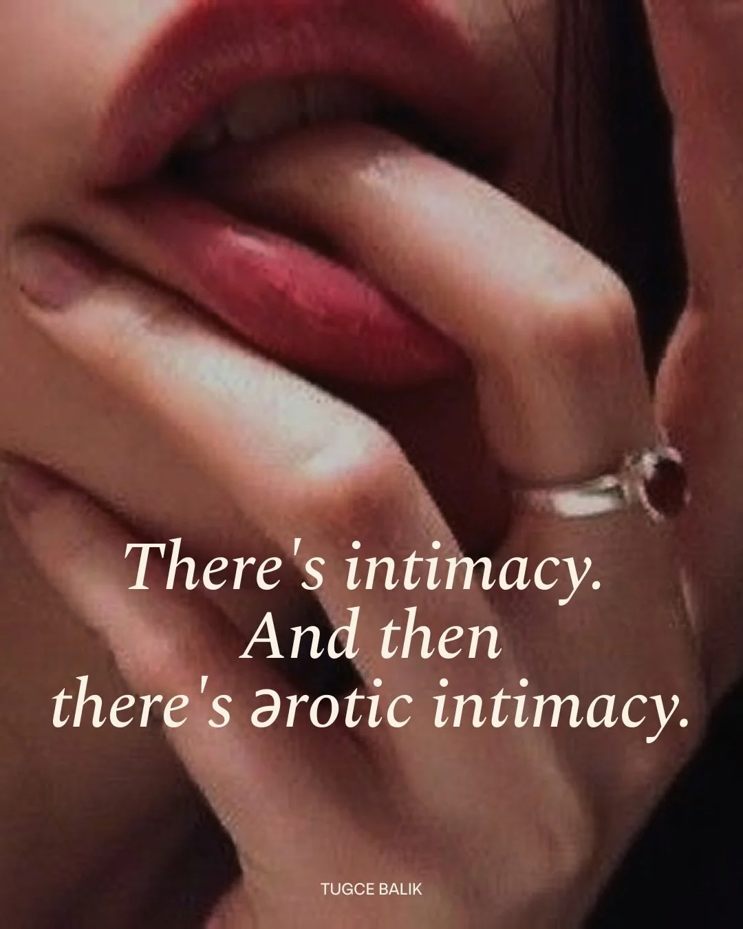 I define intimacy as intention + presence.

And ǝrotic intimacy is what happens when both are fully alive. Not just emotionally, but in the body. In the undercurrent of your relationship. In the mundane moments. In the way someone looks at you before