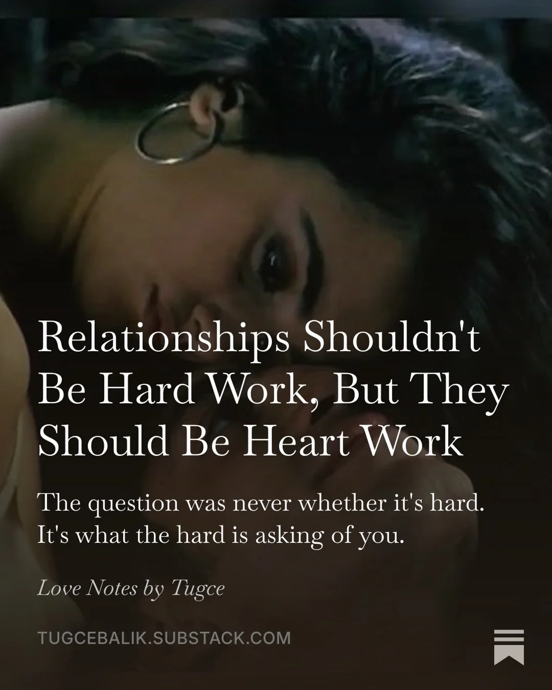 let me ask you something: Should relationships be hard work? 

I used to flip-flop on this constantly.

Then I realized it was never really about hard versus easy. 

Your body already knows there are two different kinds of hard. One that quietly empt