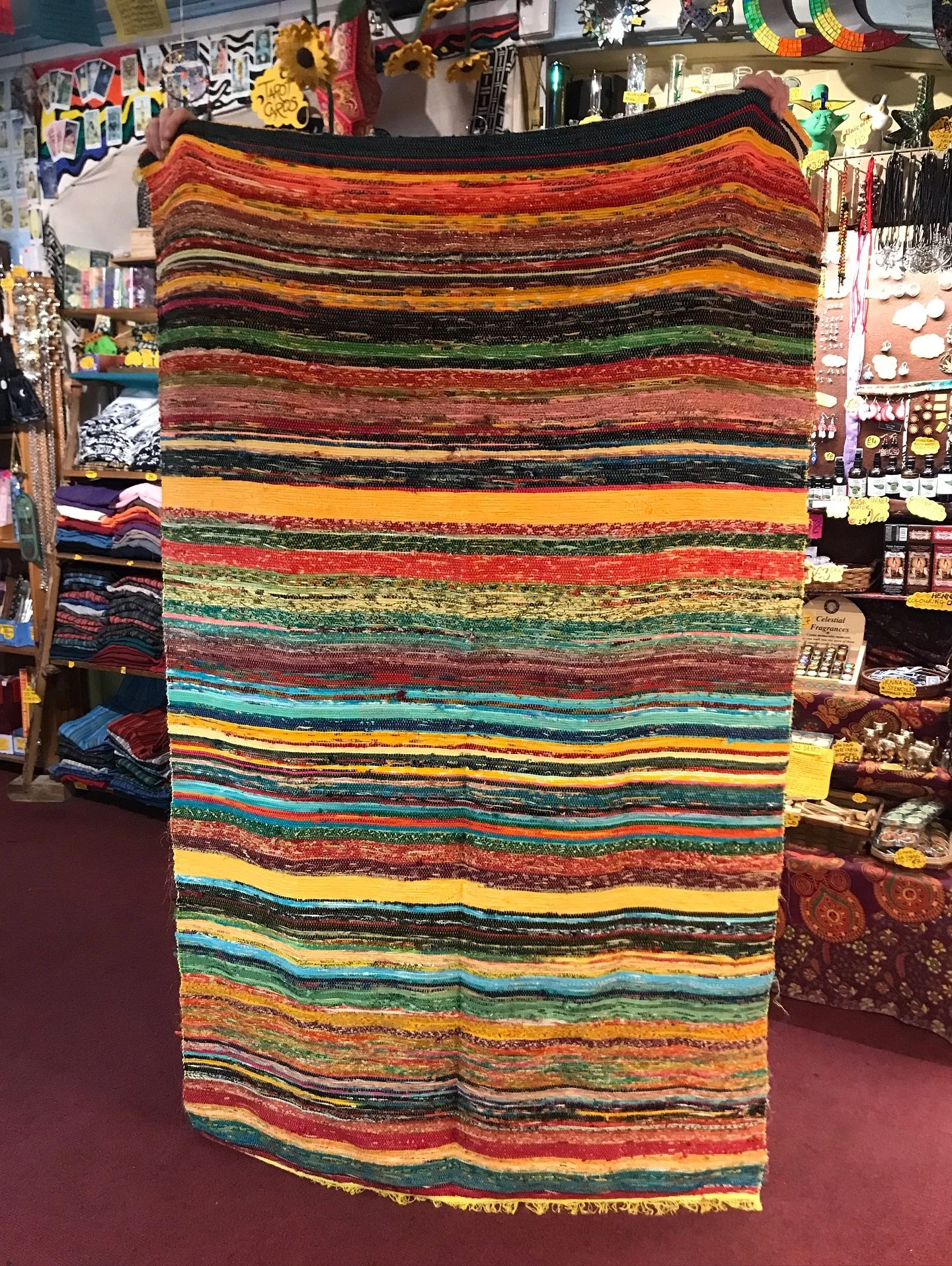 🌈 Embrace the vibe with our handwoven rag rugs 🌈 

Step into a world of colour, comfort, and conscious living with our Fair Trade Rag Rugs, crafted with love and care from recycled mixed fabrics. 

♻️Each rug is one-of-a-kind masterpiece, woven on 