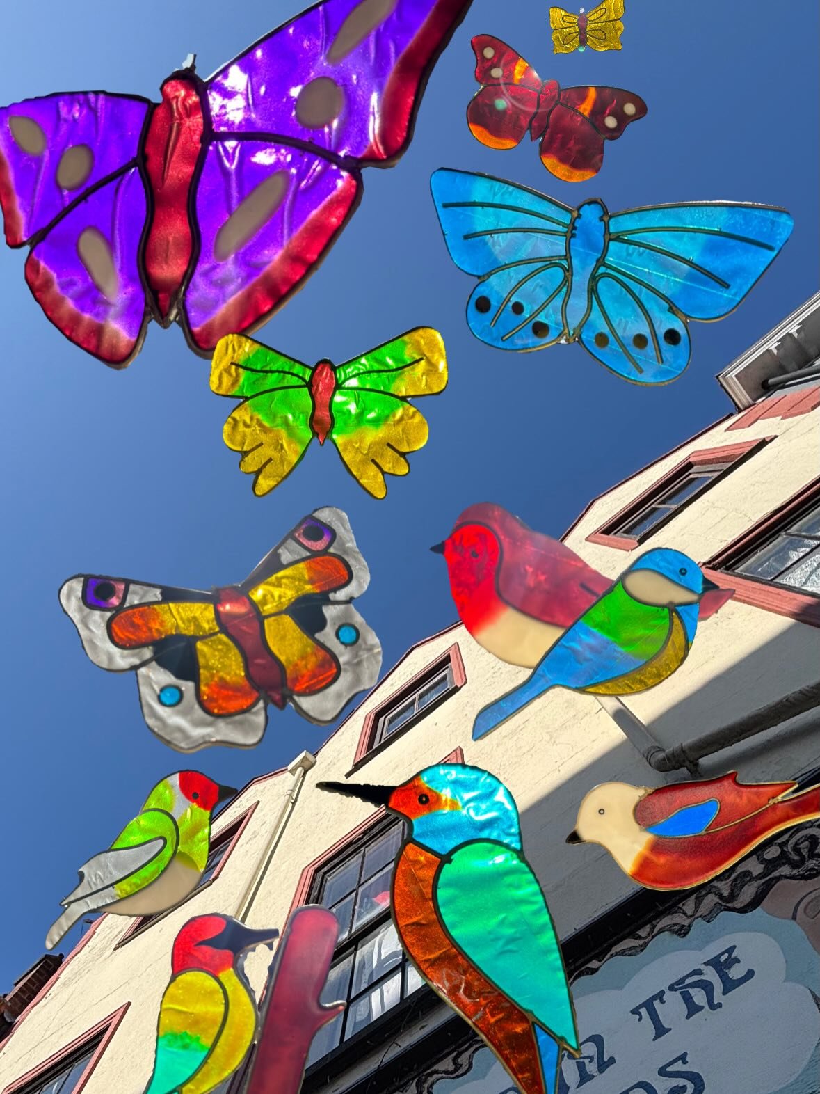 Happy spring, everyone! 🌷🌼🌿✨

We&rsquo;re happy to have a new range of british bird and butterfly suncatchers in the shop (not online) at &pound;9 each.

Species in order of appearance:

💜 Purple Emperor butterfly
🩵 Chalkhill Blue butterfly
💚 G