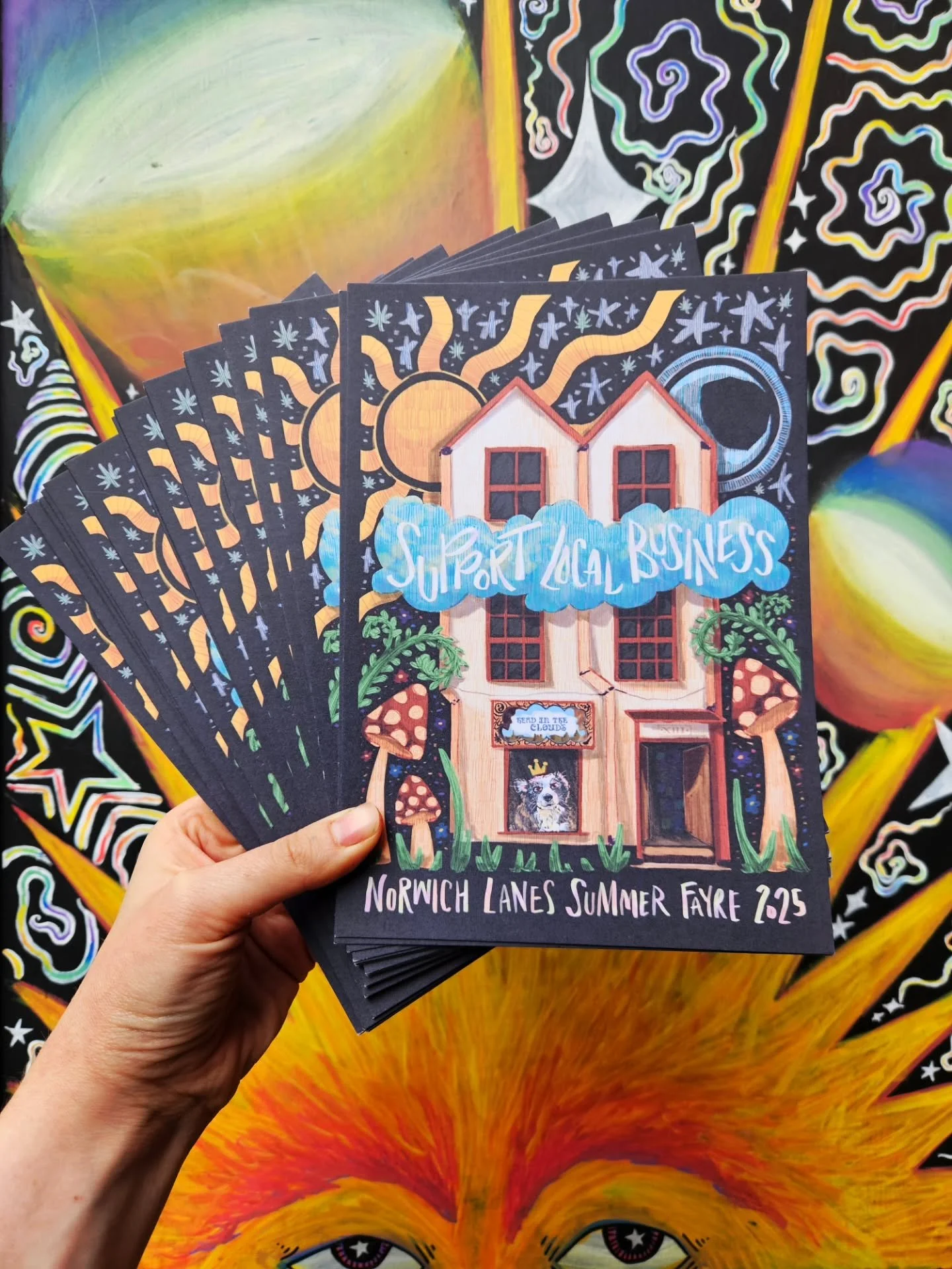 ☀️ Our cloudie artist @pat.illo is selling these beautiful prints at a discounted price of &pound;2.50 to celebrate Head In The Clouds 55th birthday. This will be going on for all of April!

🌙 Also, they are available &pound;2.50 as an add on for an