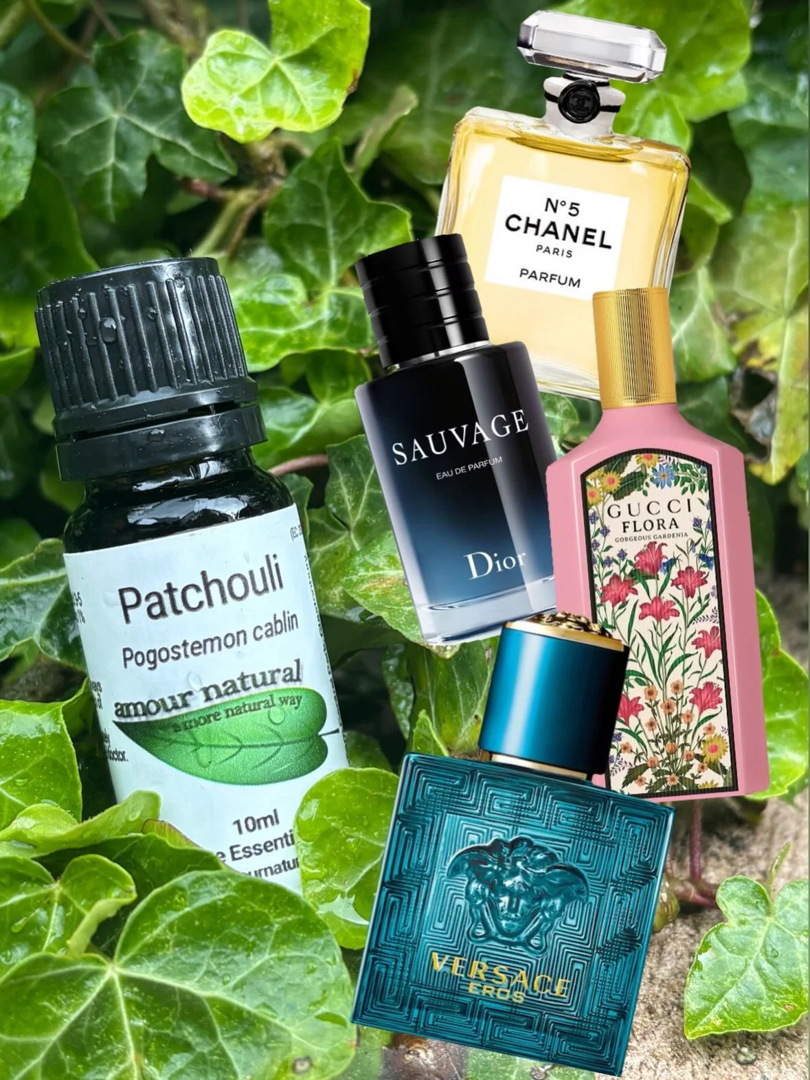 Mix and match notes from your favourite perfumes with our essential oils! Here are a few examples of better-known perfumes we carry components of in our range of 31 essential oils (&pound;3.80-&pound;11.30).

To make your own perfume, add 10 or so dr