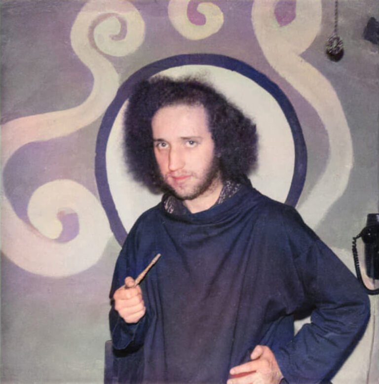 Martin in Head in the Clouds, 1972, a year after the shop opened. This classic Polaroid was lost for decades and discovered in February 2010 behind a chest of drawers. ~ colourised.