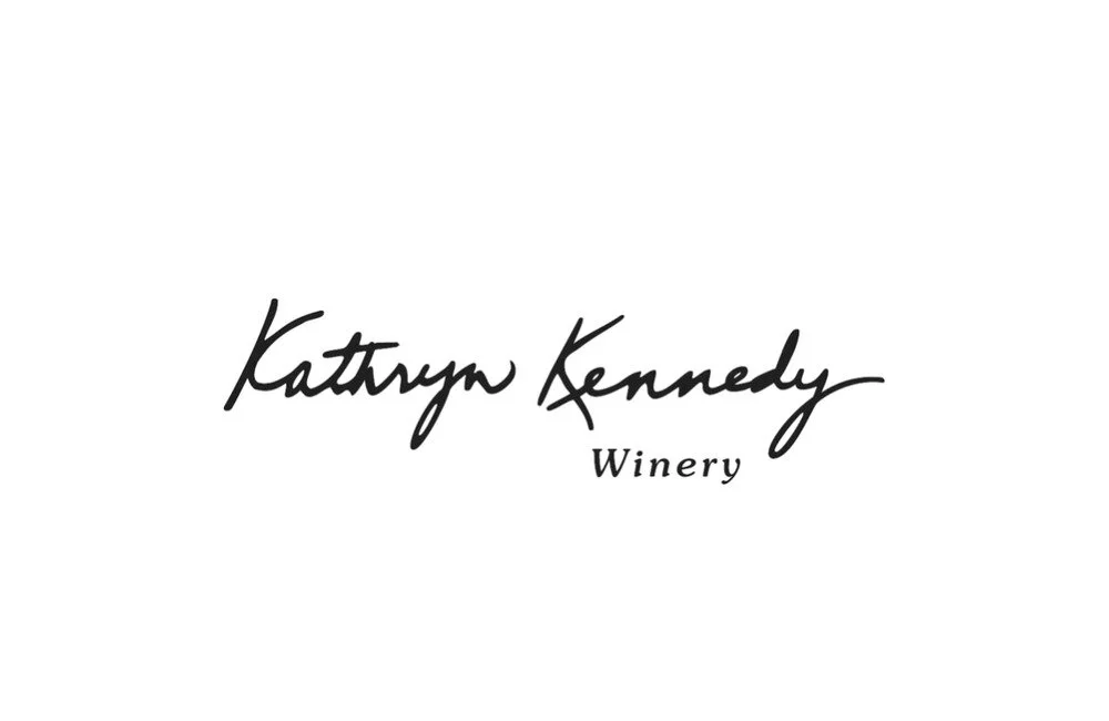 Katrlyn Kennedy Winery logo in black cursive and serif fonts on a white background.