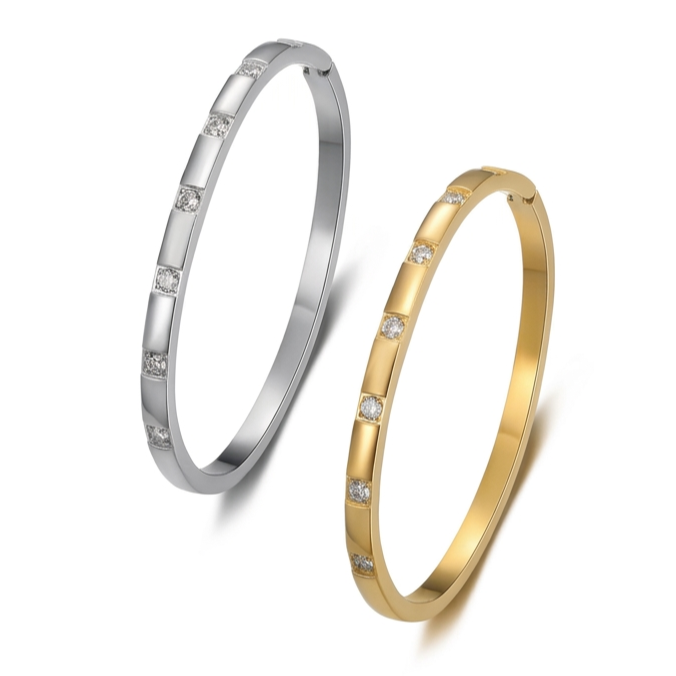 Crystals Everyday  Hinged Bangle (Gold&Silver)