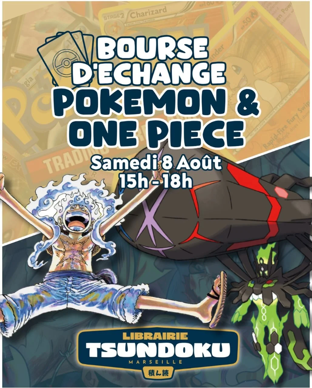 ✨ C&rsquo;est reparti pour un tour !

Pas le temps de s&rsquo;ennuyer, on remet &ccedil;a ! Une nouvelle bourse d&rsquo;&eacute;change Pok&eacute;mon &amp; One Piece vous attend le samedi 8 ao&ucirc;t de 15h &agrave; 18h. 🗓️

Pr&eacute;parez vos plu