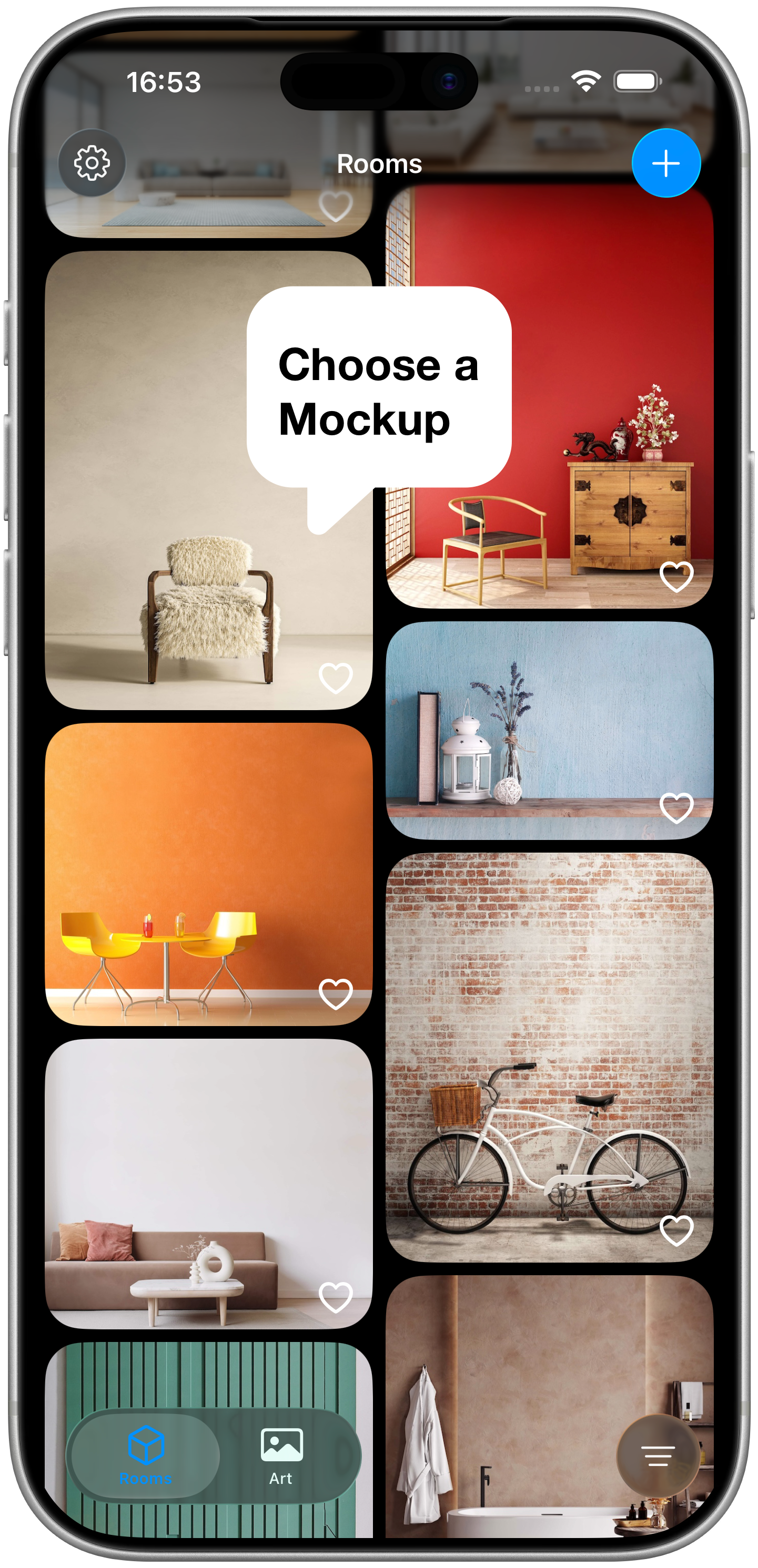 Room mockups for artists