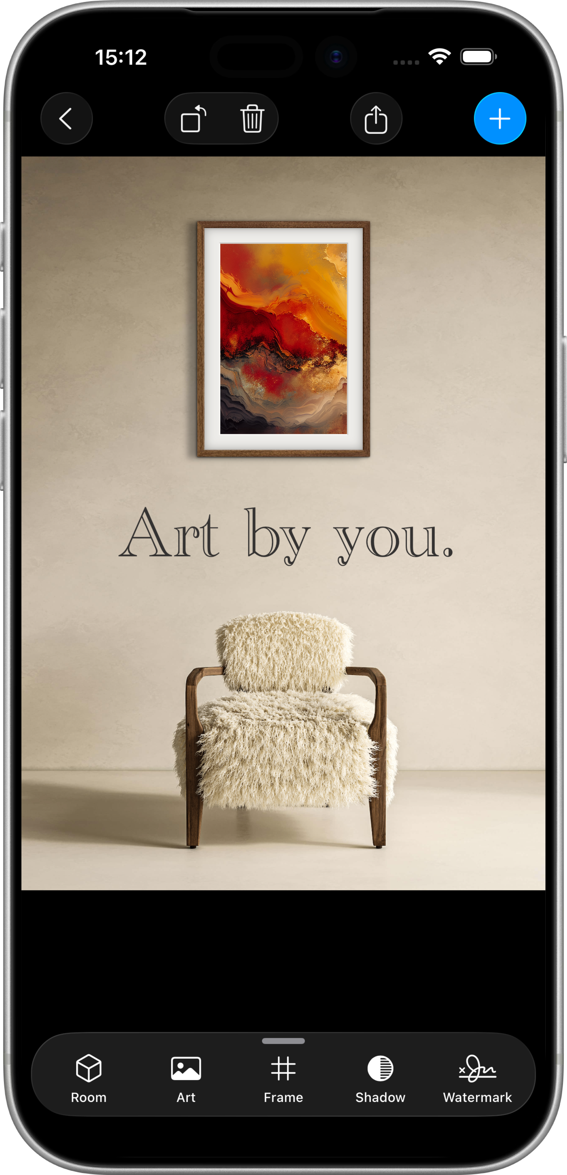 Art staged in a room