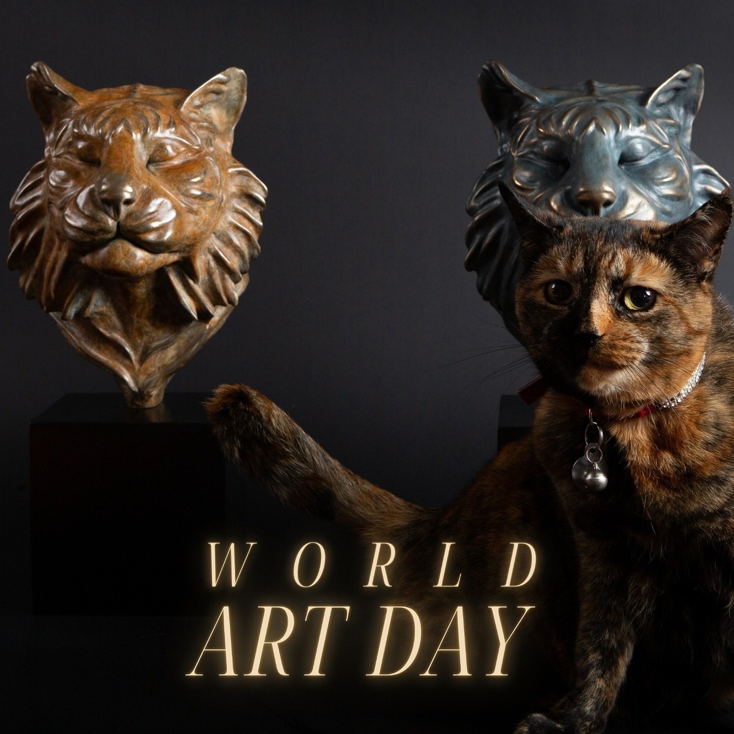 Any excuse to showcase Iggy, our nutter of a cat 😻Happy World Art Day! A perfect day to appreciate and buy art! 🤩🥳 #worldartday #cats #catsofinstagram #bronze #bronzecats