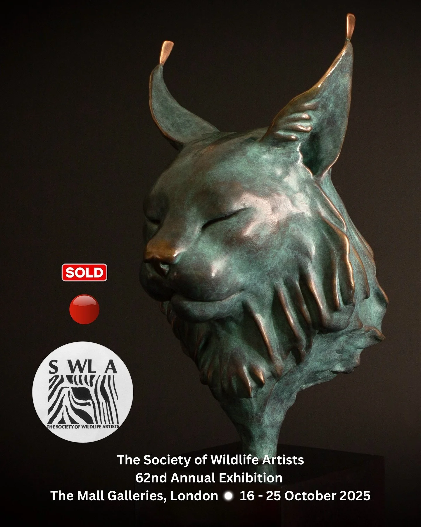 Thank you @societyofwildlifeartists for selecting my sculpture, ‘Petra’, to be part of the 62nd annual exhibition, 'The Natural Eye’ 2025 ππ€© 
I’m thrilled that a wonderful collector bought Petra at the Private View before t