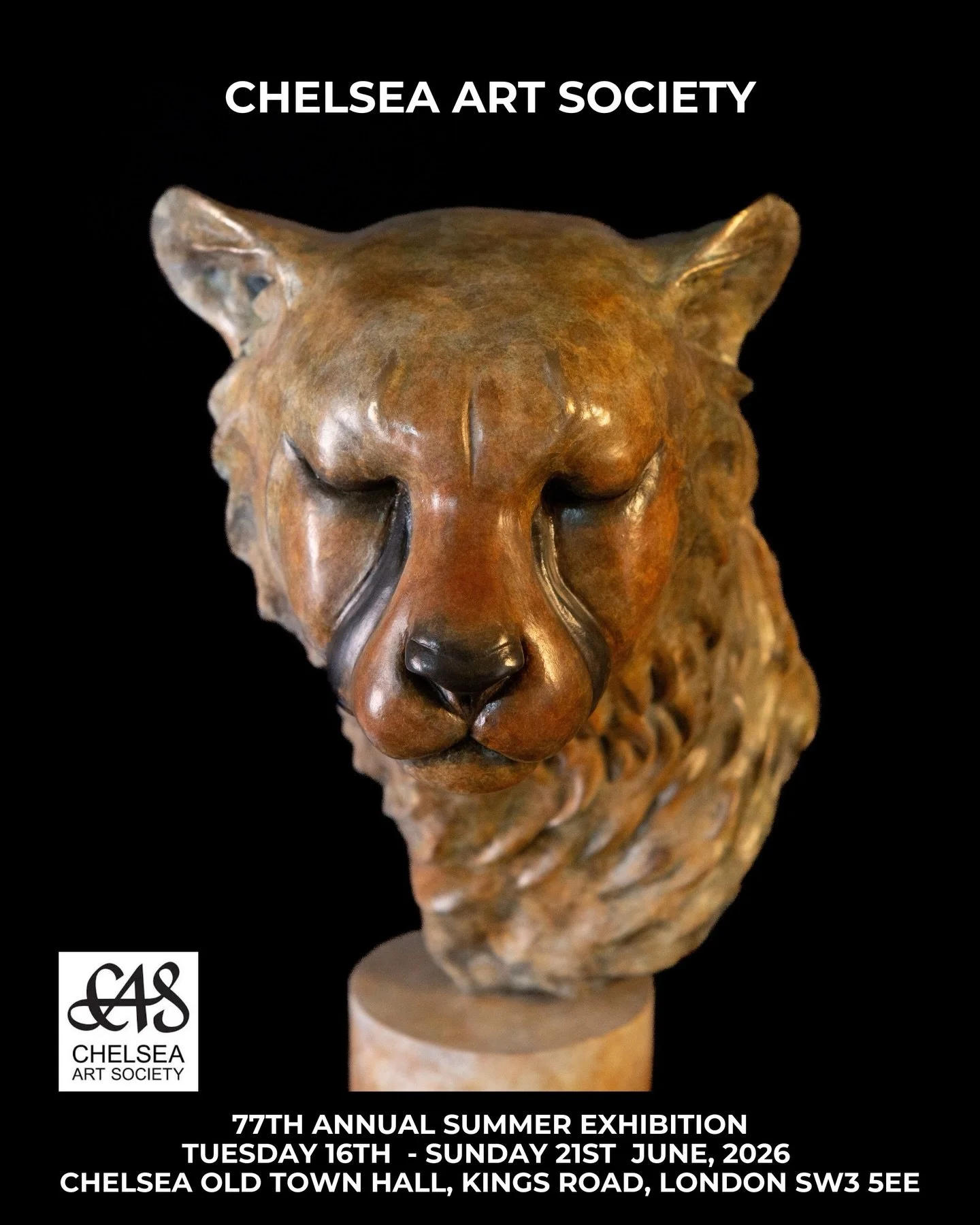 🌟Super excited to share that &lsquo;Sun Kissed&rsquo;, my foundry bronze sculpture of Willow the cheetah has been selected for the amazing @chelseaartsociety 77th Annual Summer Exhibition!!! I am so incredibly delighted as I love this society and th