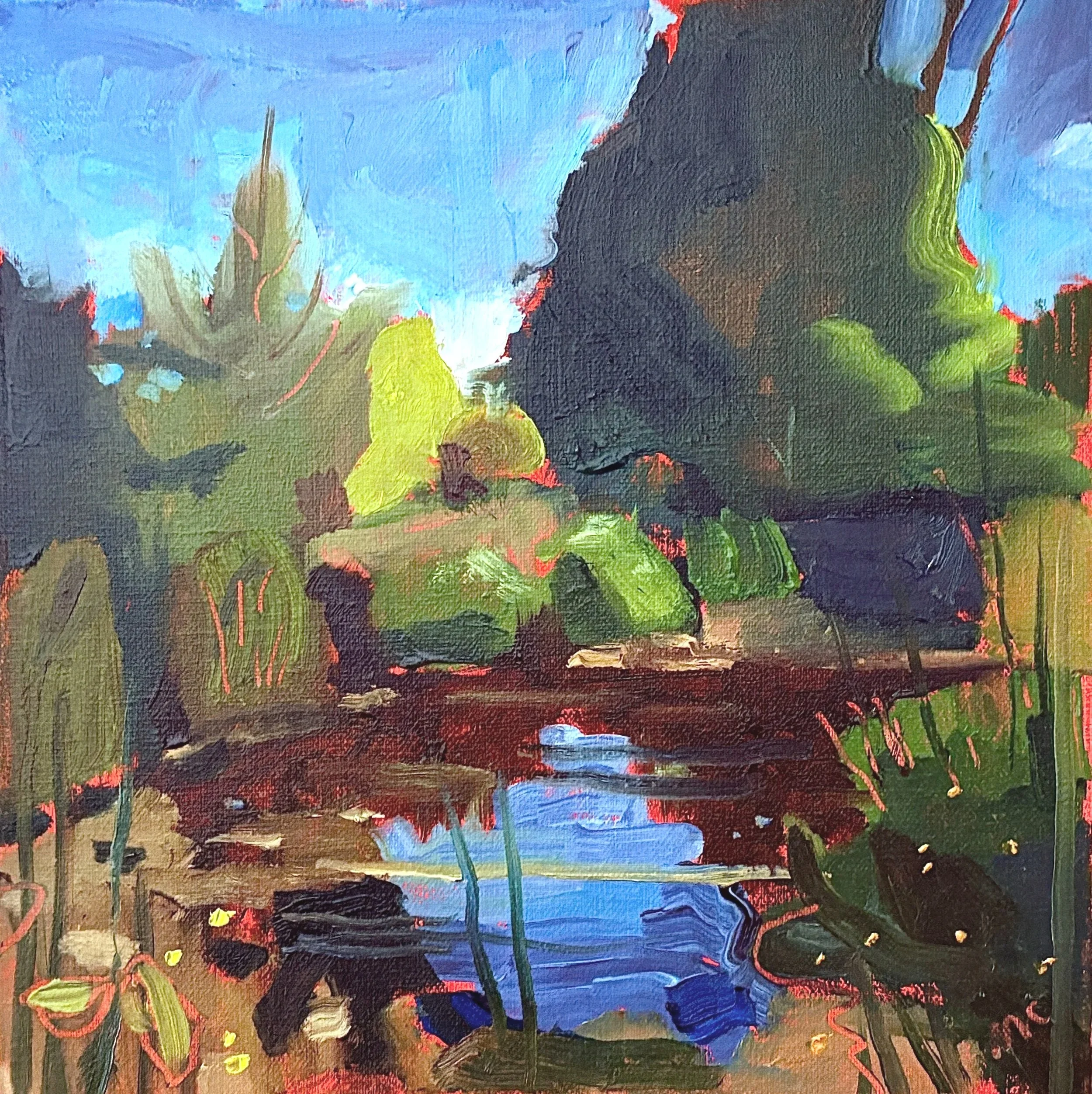 "Pond Life"   8"x8"   oil on linen panel     2025
