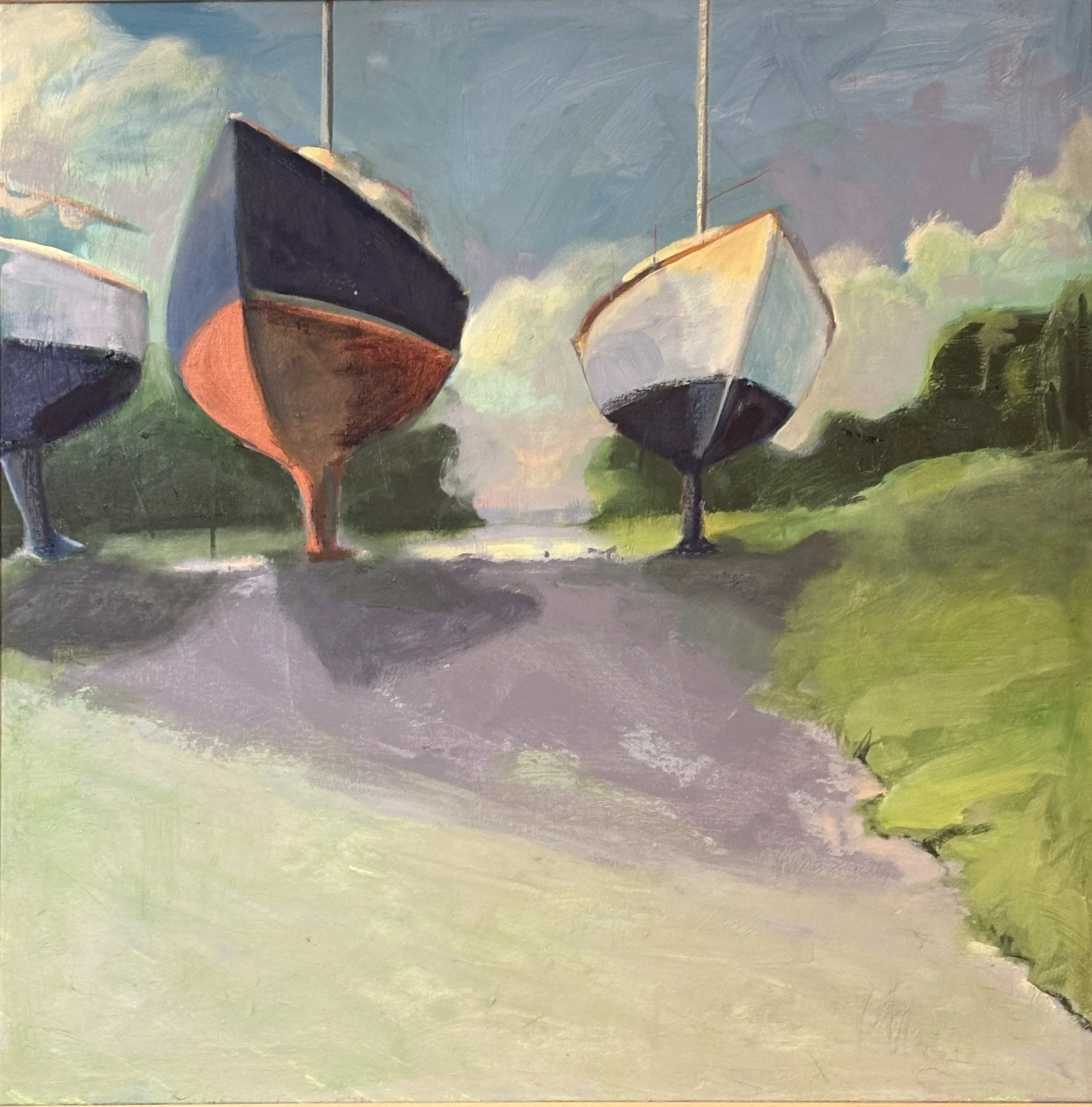 "On the Hard" oil on linen  24"x24"  2025