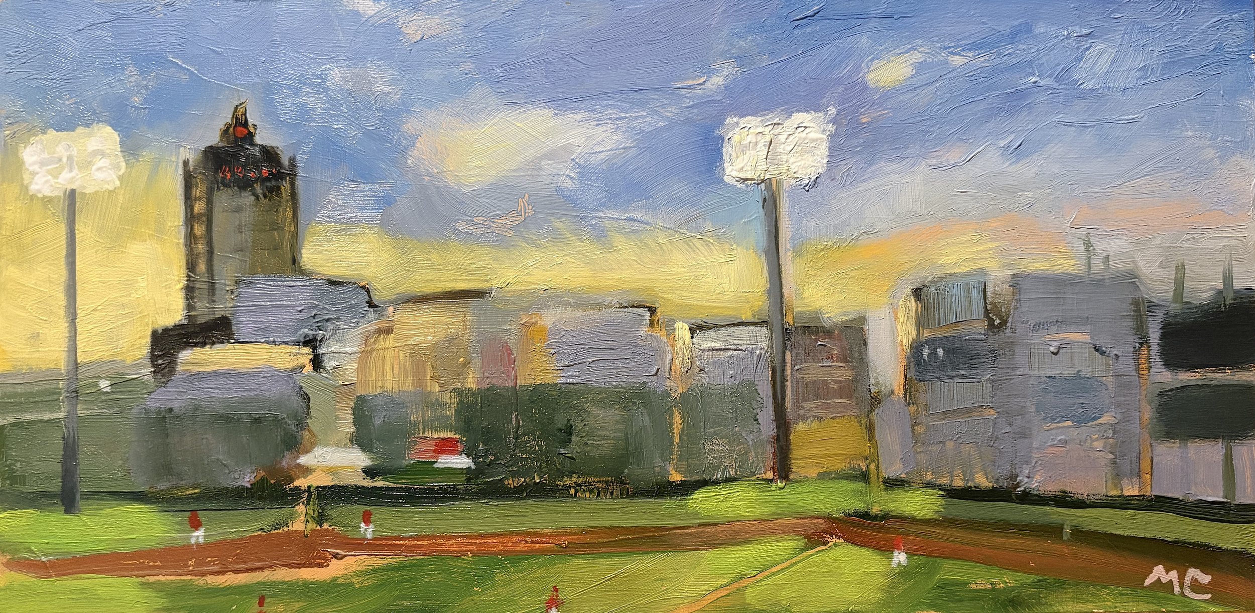 "Double Header"  6"x12"  oil on canvas  2024