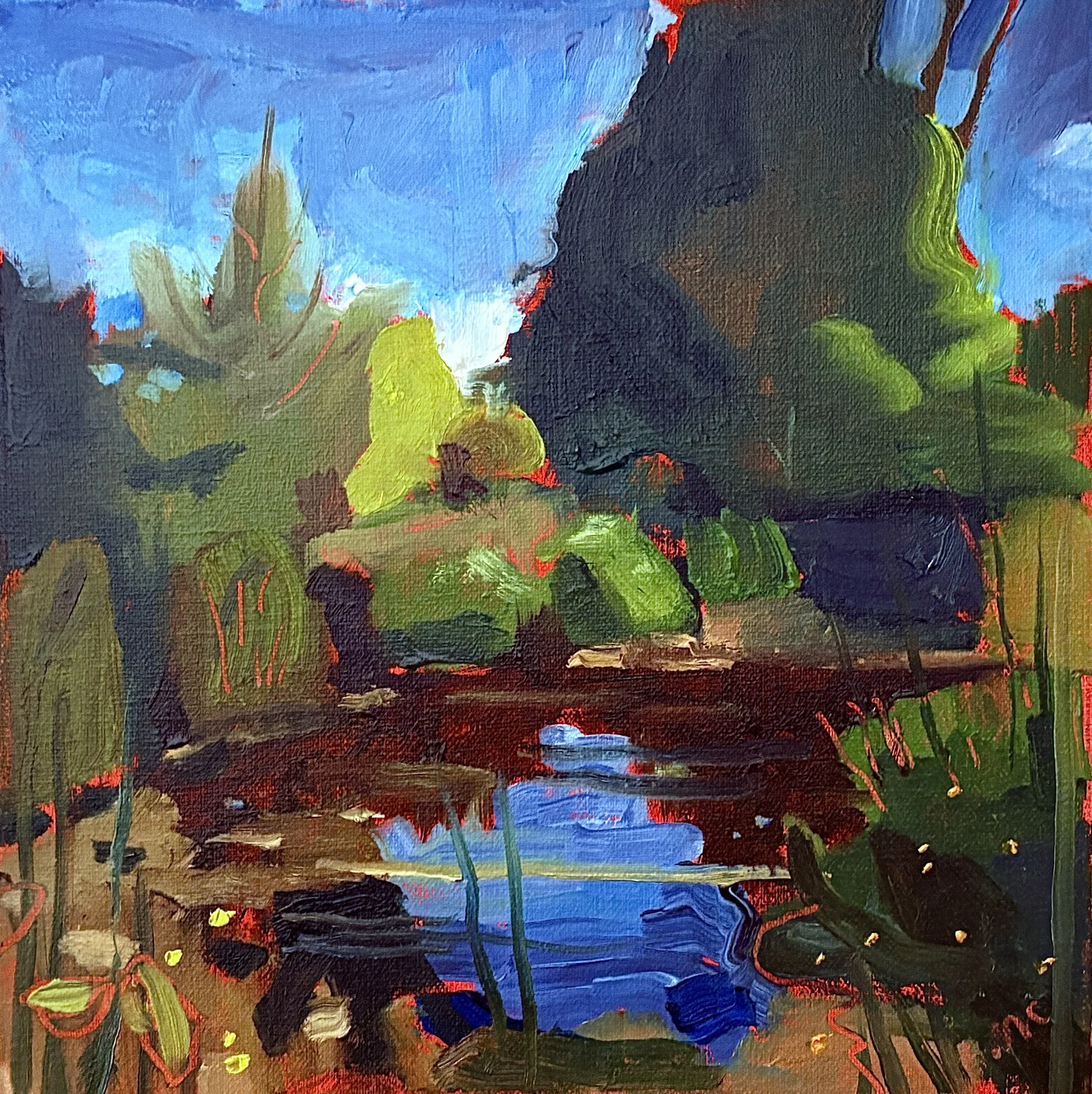 "Pond Life"   8"x8"   oil on linen panel     2025
Available