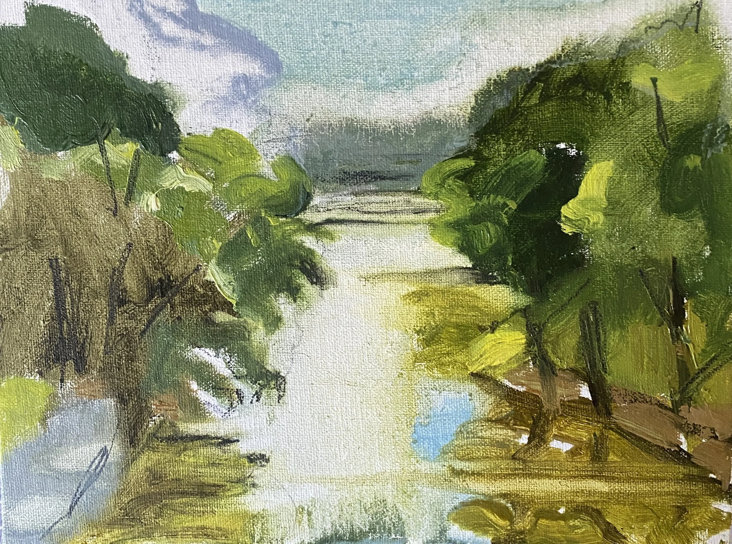 "Pittsford Canal View"  6" x 8"  2024