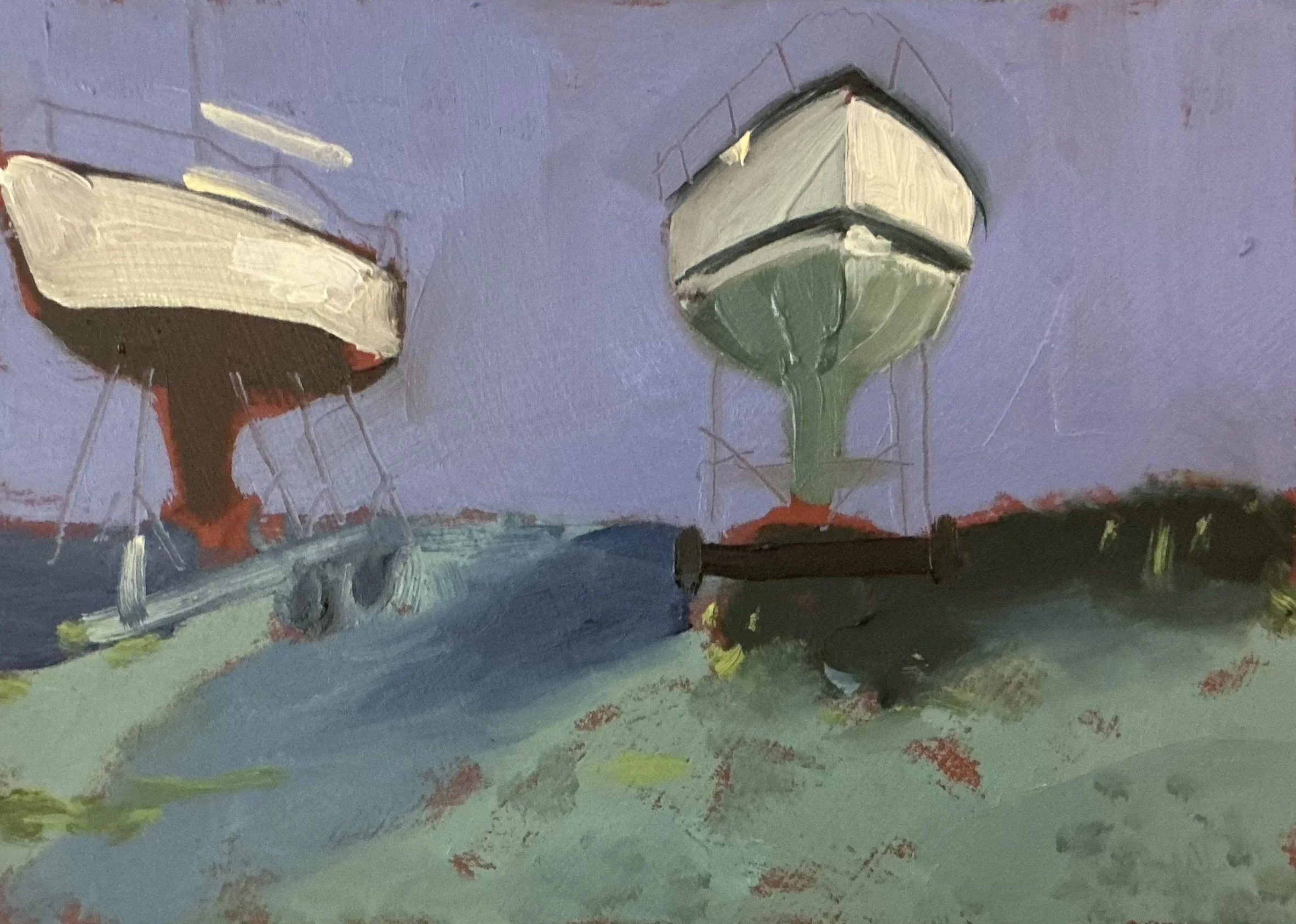 "On the Hard series #3" 5"x7"  oil on panel  