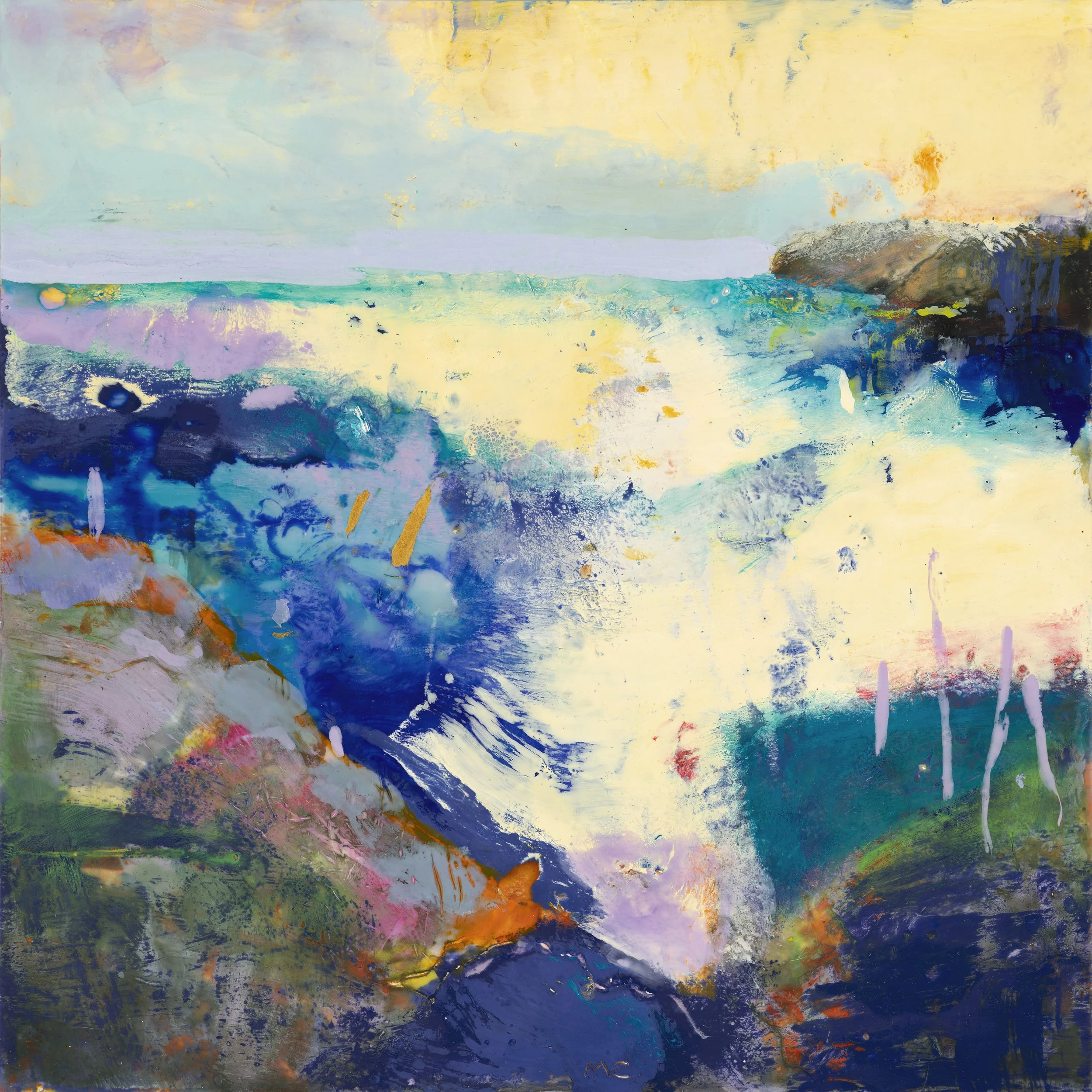 "Sikinos"  12"x12" encaustic  2026