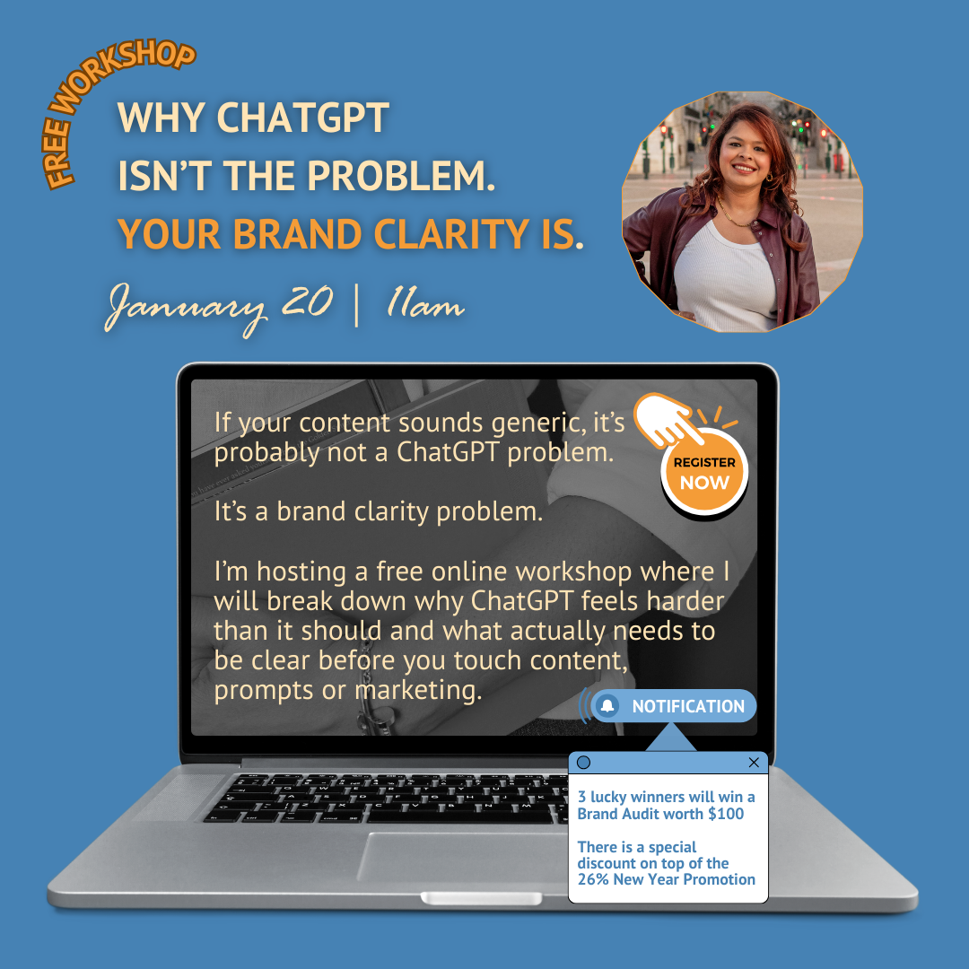 Free Workshop: Why ChatGPT isn’t the problem. Your brand clarity is.