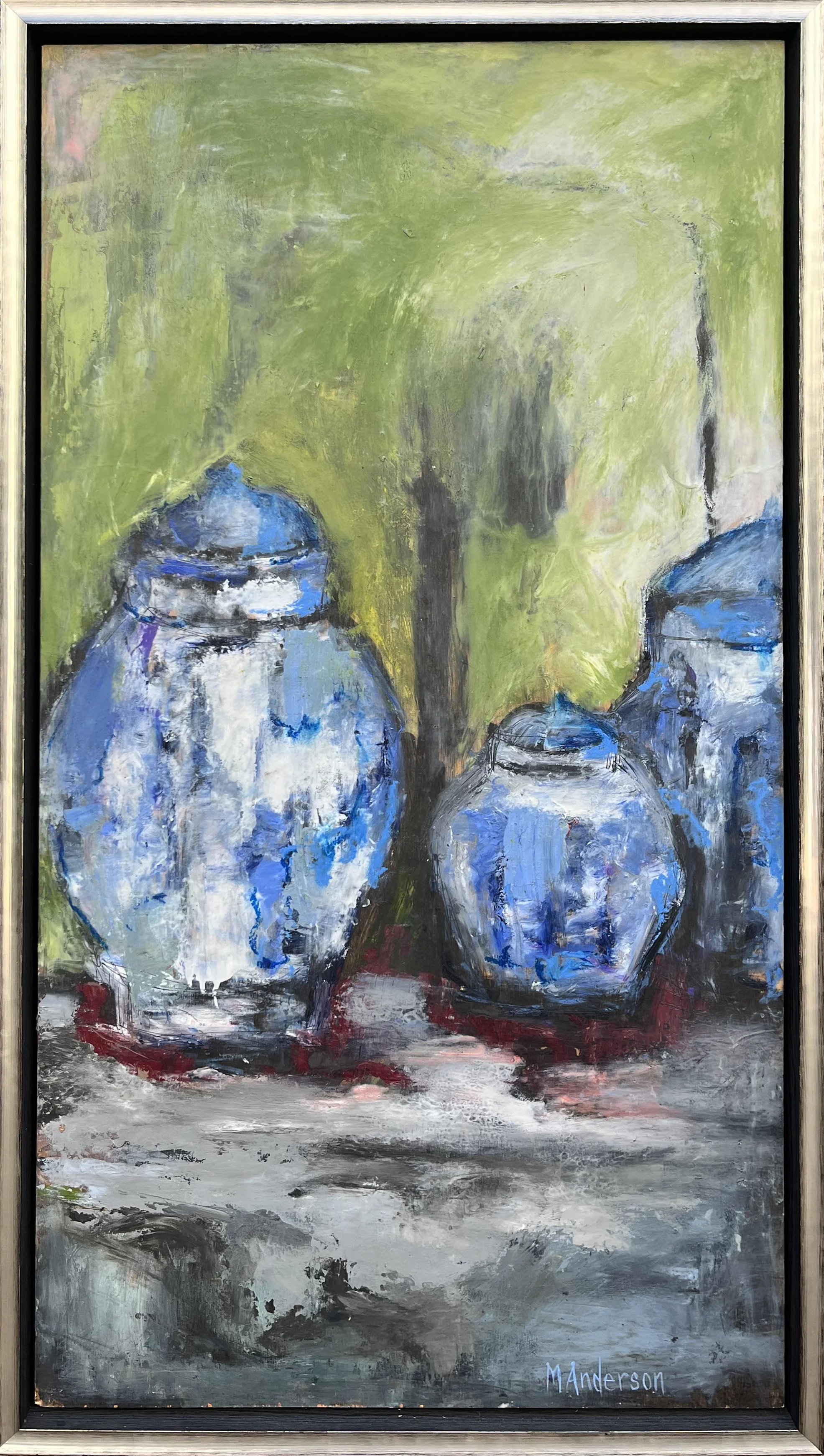 blue-and-white-urns-48x24-melissa-anderson-studio-abstract-impressionist-pots-framed.jpeg