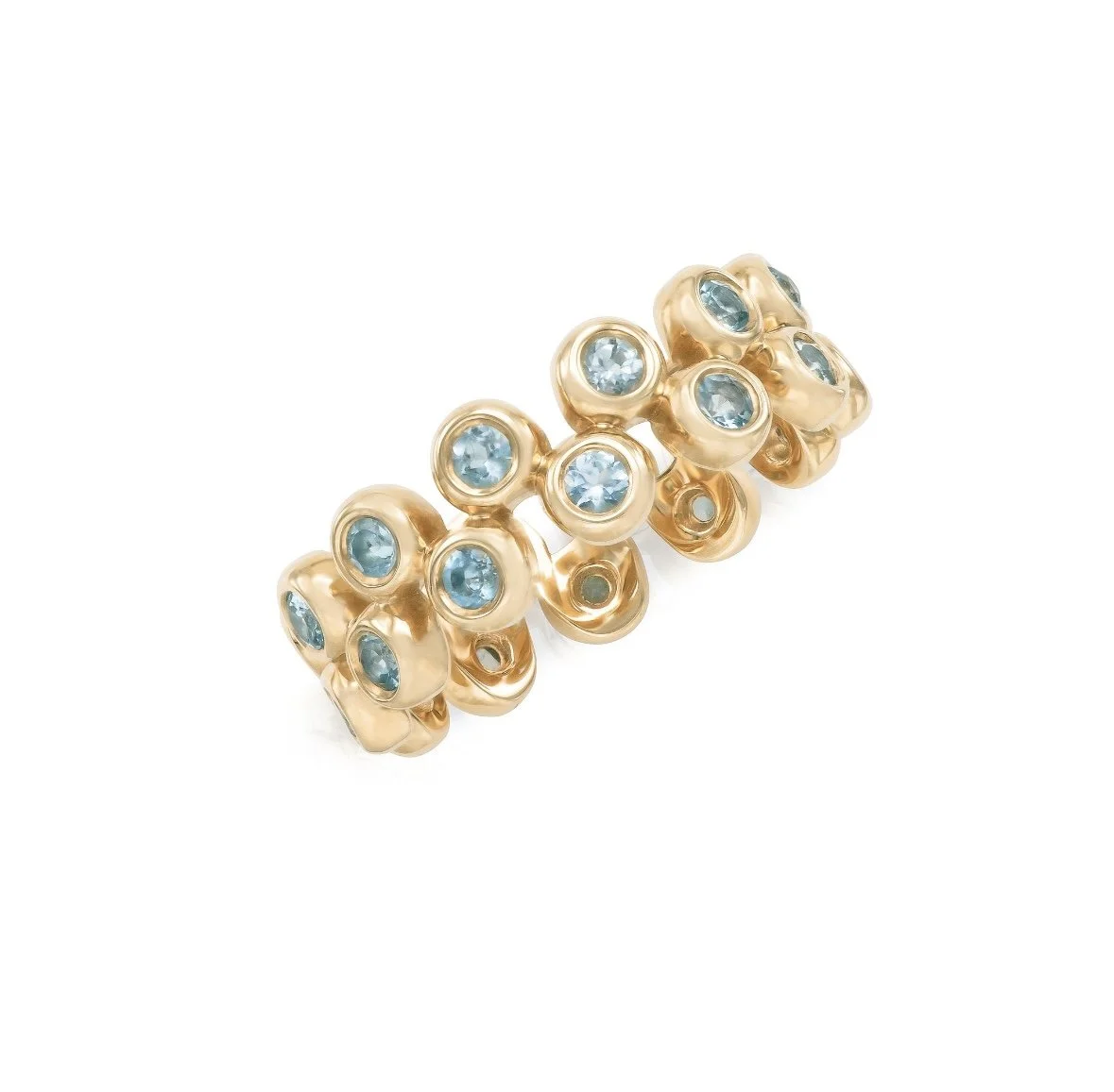 Floating Ring | 14K Gold Gemstone Ring with Sapphires, Rubies ...