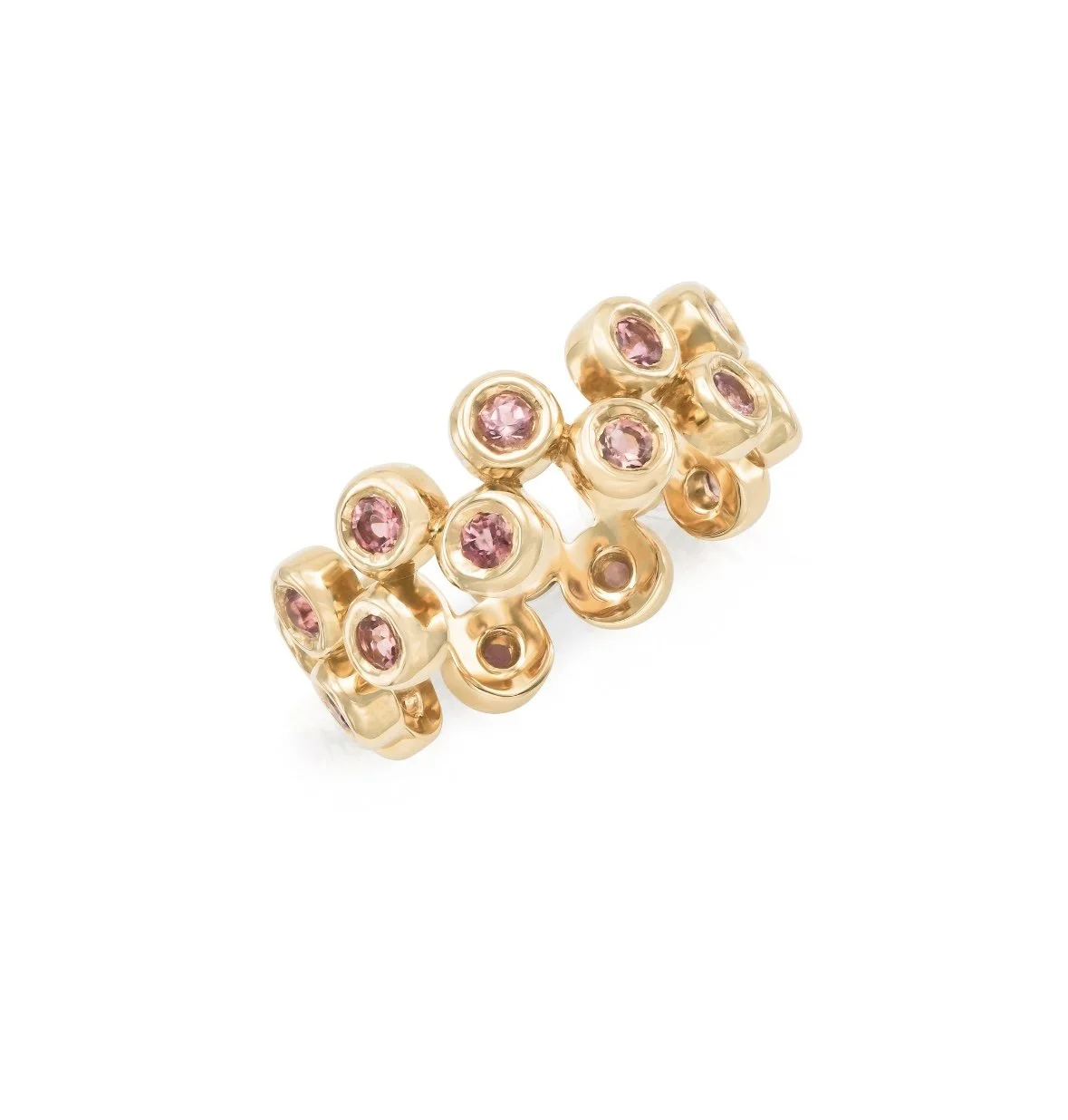 Floating Ring | 14K Gold Gemstone Ring with Sapphires, Rubies ...