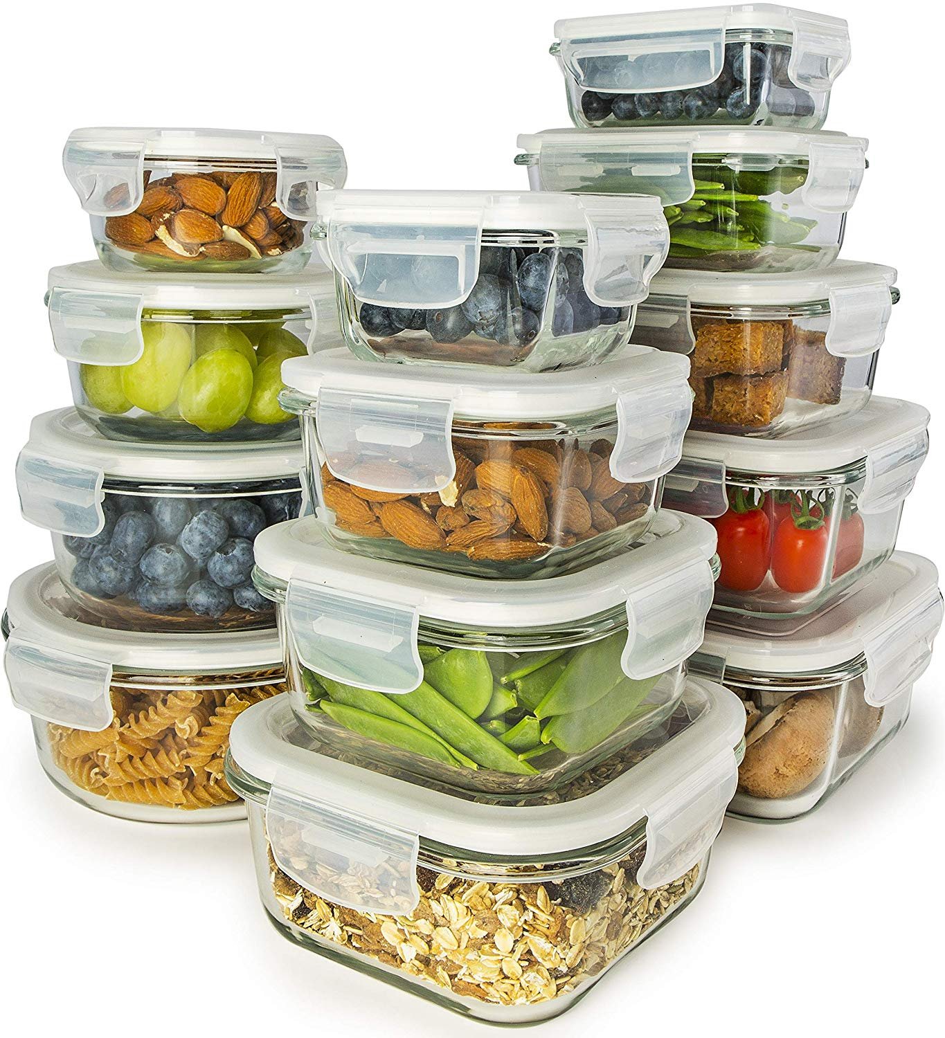 stackable glass tupperware, airtight food storage
