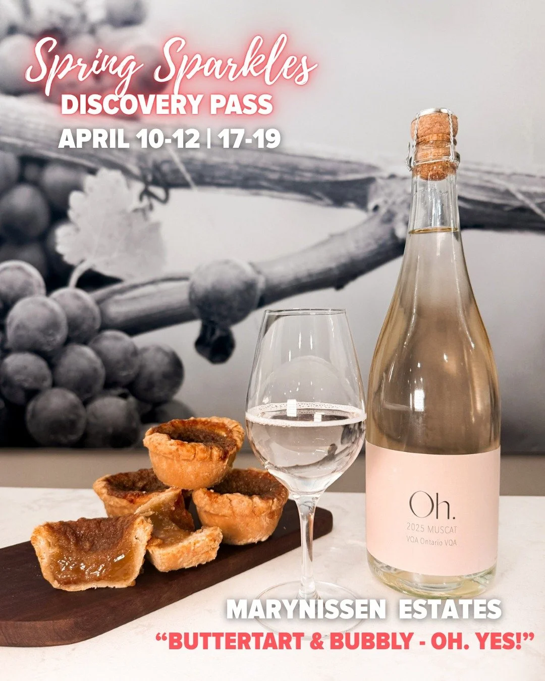 The Spring Sparkles Discovery Pass starts TODAY! 🥂✨

Sip your way through Niagara Wine Country with refreshing wines and vibrant culinary pairings &mdash; from crisp whites and lively ros&eacute;s to sparkling bubbles that feel like your first perfe