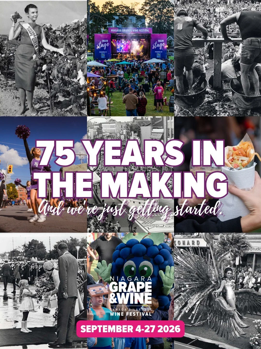 We're TWO WEEKS away from the kickoff of our iconic Niagara Grape and Wine Fall Festival! 🍇 

As we countdown to the start of it's 75th year we're looking back at all the special moments that have been connecting this festival and community for so l