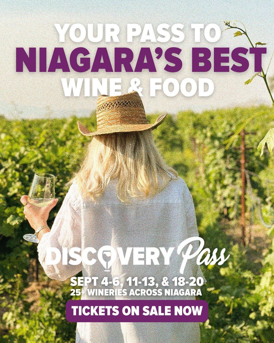 Harvest season is almost here! 🍇

Your Discovery Pass unlocks unforgettable food and wine pairings, scenic winery stops, and the best of Niagara Wine Country during the Fall Niagara Grape &amp; Wine Festival.

📅September 4-6, 11-13, 18-20
🍷25+ Win