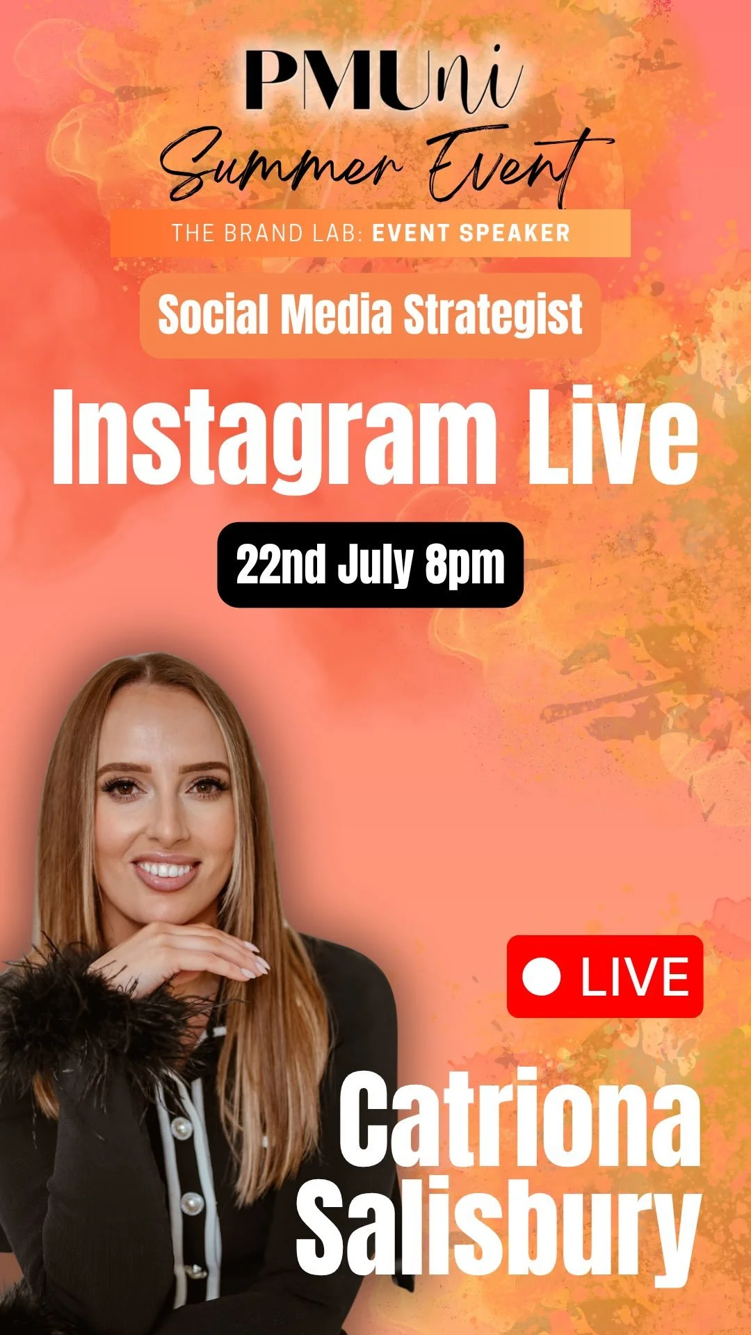 PMUni Event 🧡 Social Media Strategy with @levelupsocialsuk 🤩
Catorina will be speaking at the event on the 9th August thats exclusive to PMUni members and I cannot wait!!
If you are interested in attending the event DM me and I will send you all