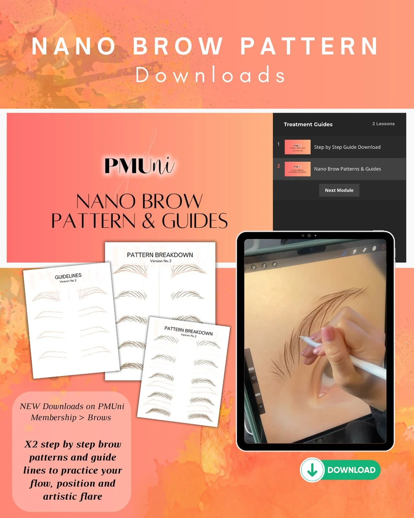 NEW Nano Brow Pattern &amp; Flow Downloads 📲

The pattern of the strokes is usually where we find most difficulty. Artistic flare may not come natural to some of us so PRACTICE PRACTICE PRACTICE is the only way to become a pro.

You can learn! It ta
