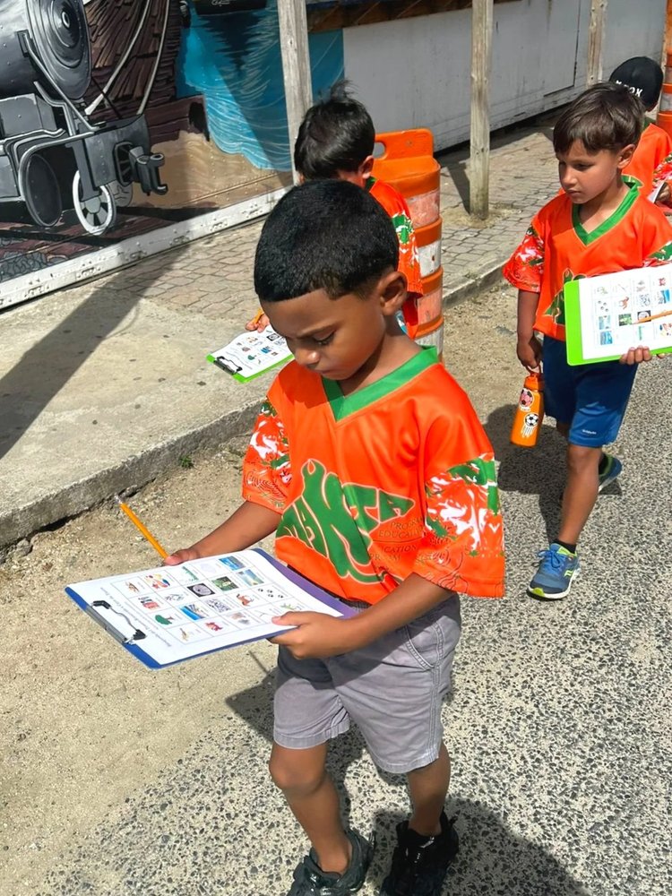 Students participating in a marine education program