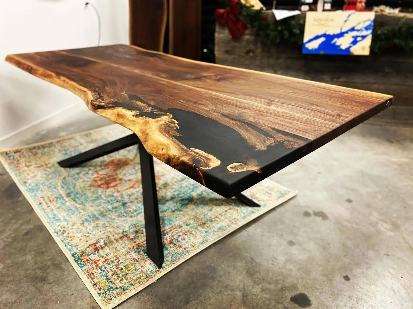 Walnut Live-edge Black Epoxy