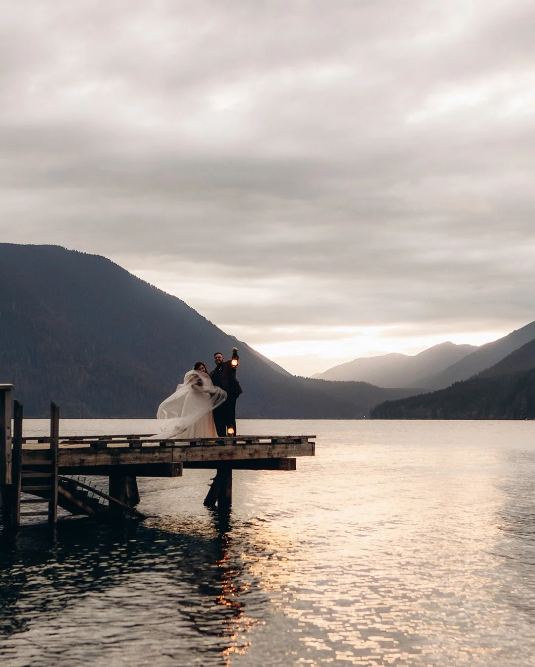 A &amp; D ❤️

Already legally married. No pressure. Just the two of them and their parents celebrating in a way that felt fully, unapologetically them.

They started the morning slow in a cozy lakeside cabin, then met on the pier for their first look