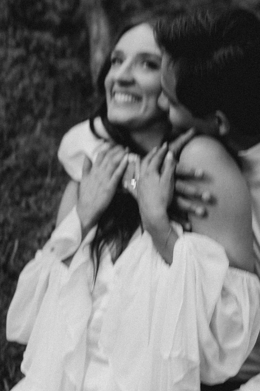Bride and groom embracing during an Olympic National Park elopement in the Pacific Northwest rainforest