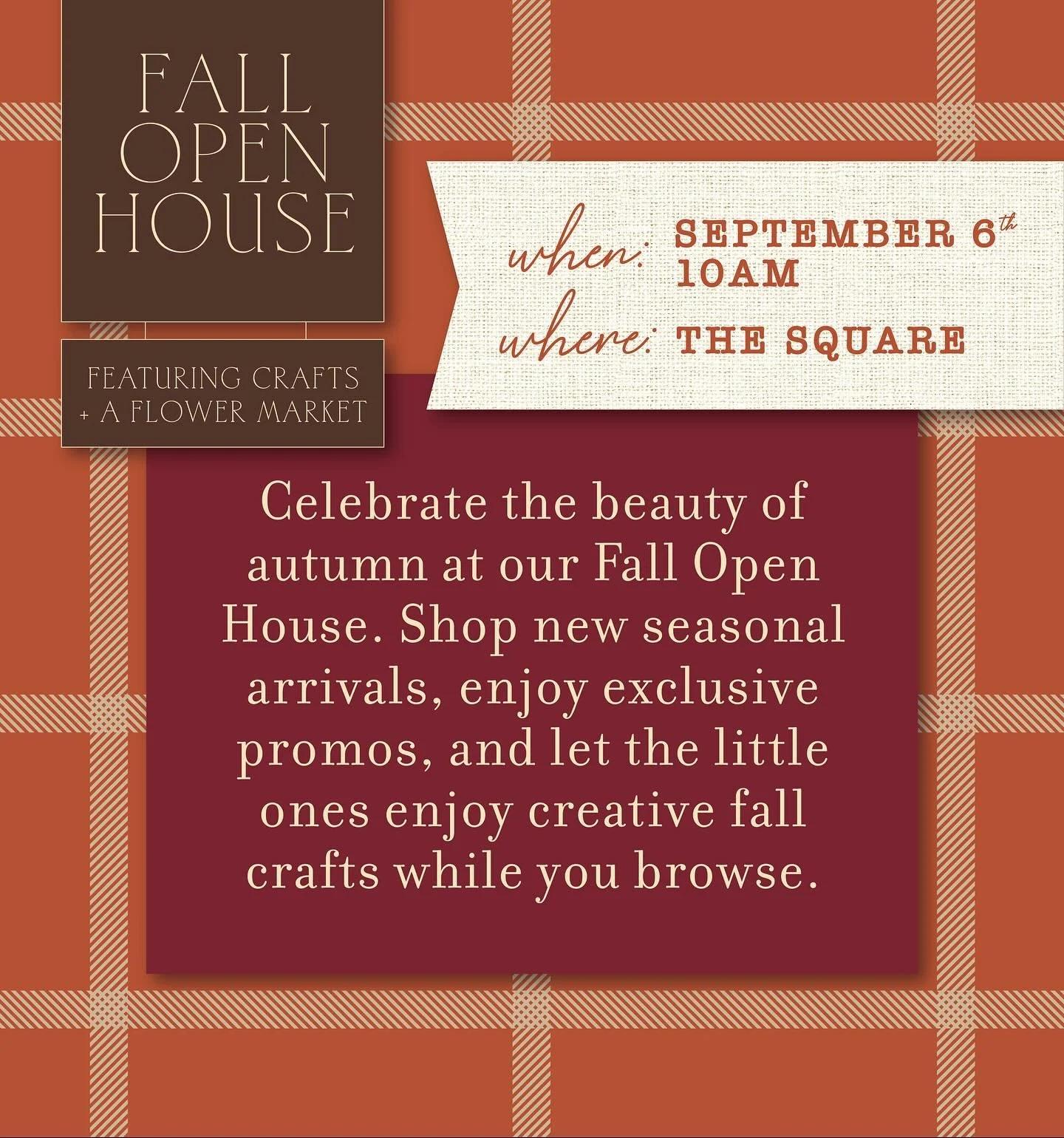 Celebrate the beauty of autumn at our Fall Open House!&nbsp;🍂

Shop new seasonal arrivals, enjoy exclusive promos, and let the little ones get creative with fall crafts while you browse.

#dublintowncenter #theshopsatthesquare #thesquarepa #dublinpa