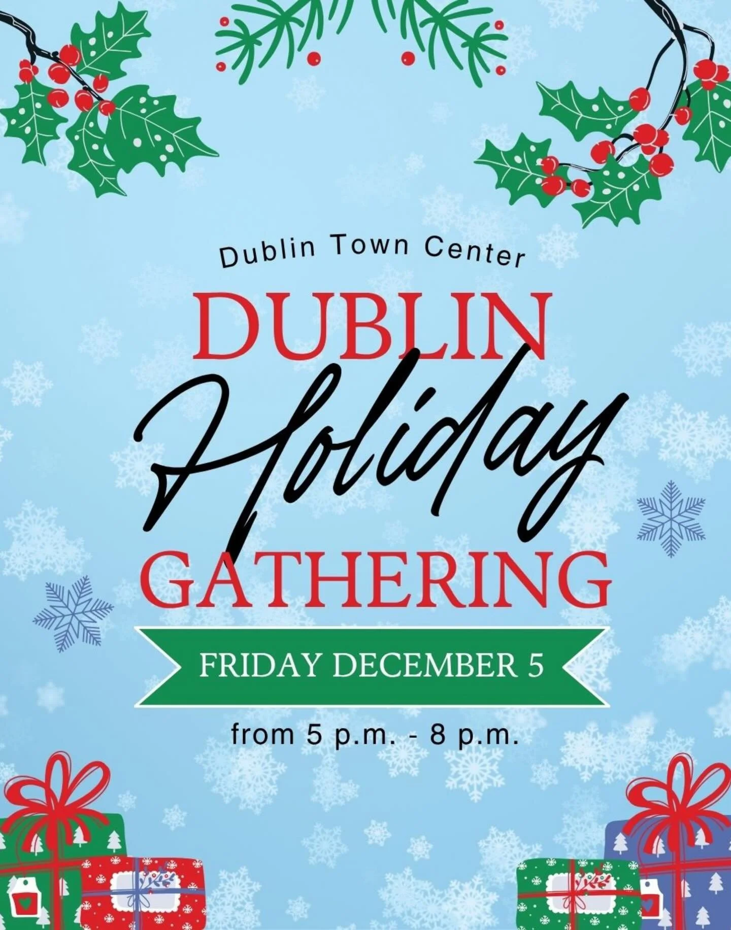🎄Join us as Dublin Town Center lights up for the season! Friday, December 5th 5pm &ndash; 8pm 

✨ Evening Highlights: &bull; Dance Performance to kick off the night &bull; Tree Lighting with Santa! &bull; Pictures with Santa &bull; Gingerbread Decor