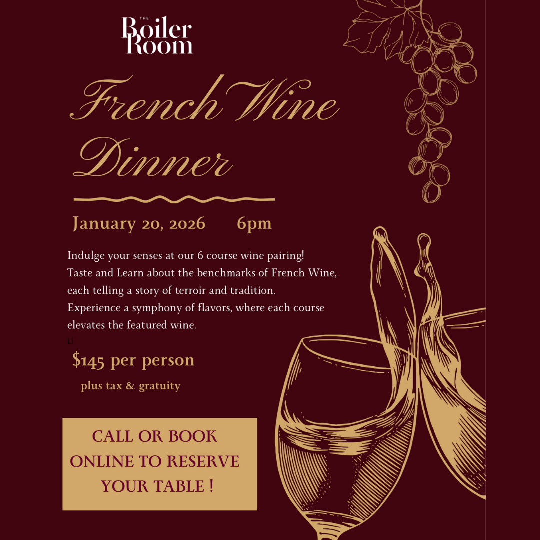 French Wine Dinner at The Boiler Room
