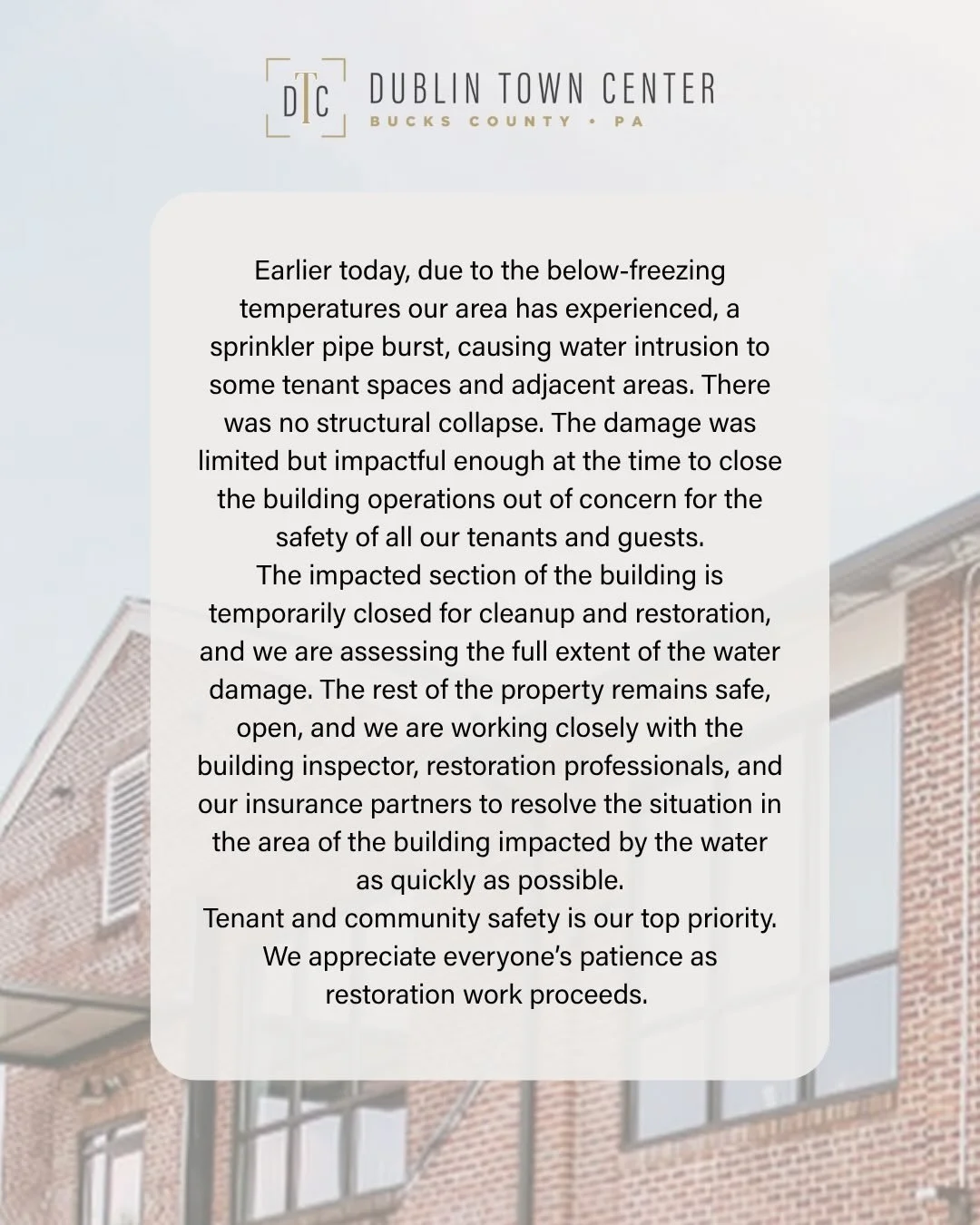 📢 Update from The Square at Dublin Town Center.